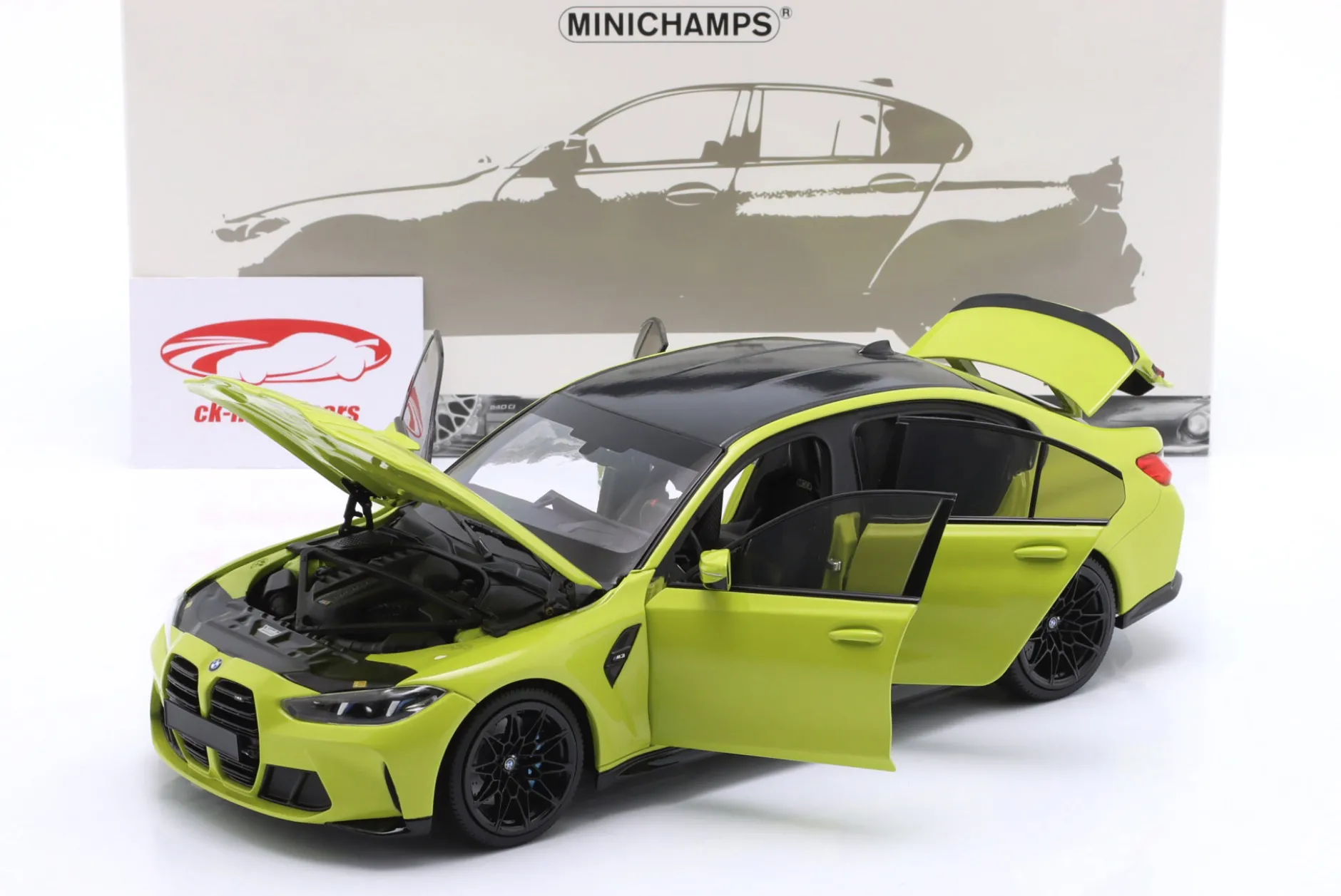 BMW M3 (G80) Limousine Baujahr 2024 Sao Paulo gelb 1:18 Minichamps