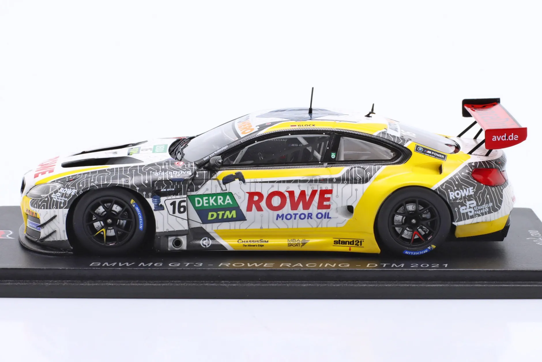 BMW M6 GT3 #16 DTM 2021 Timo Glock Rowe Racing 1:43 Spark