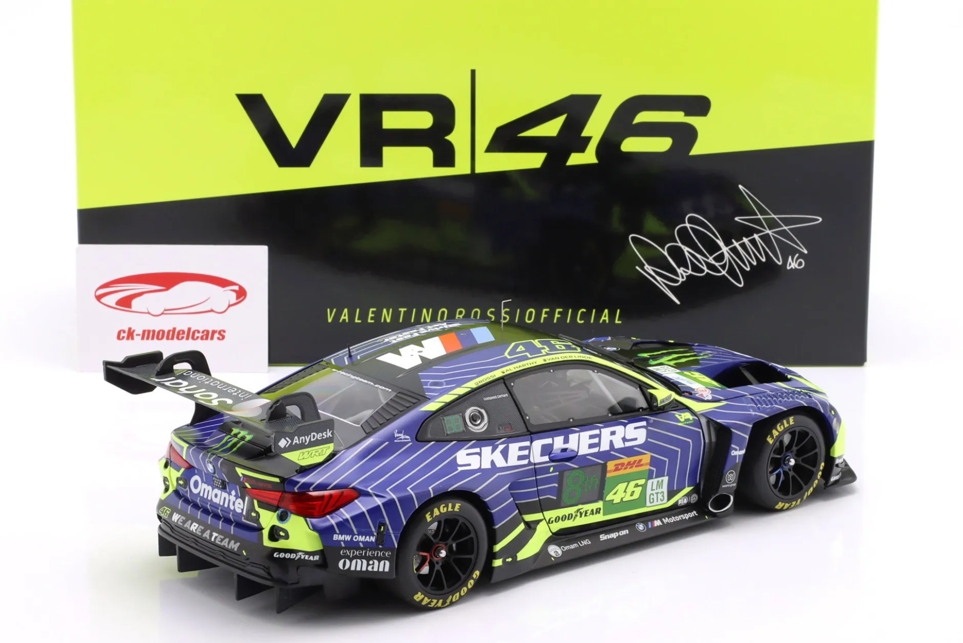 BMW M4 GT3 Evo #46 6h Imola 2025 Rossi, Al Harthy, van der Linde 1:18 Minichamps