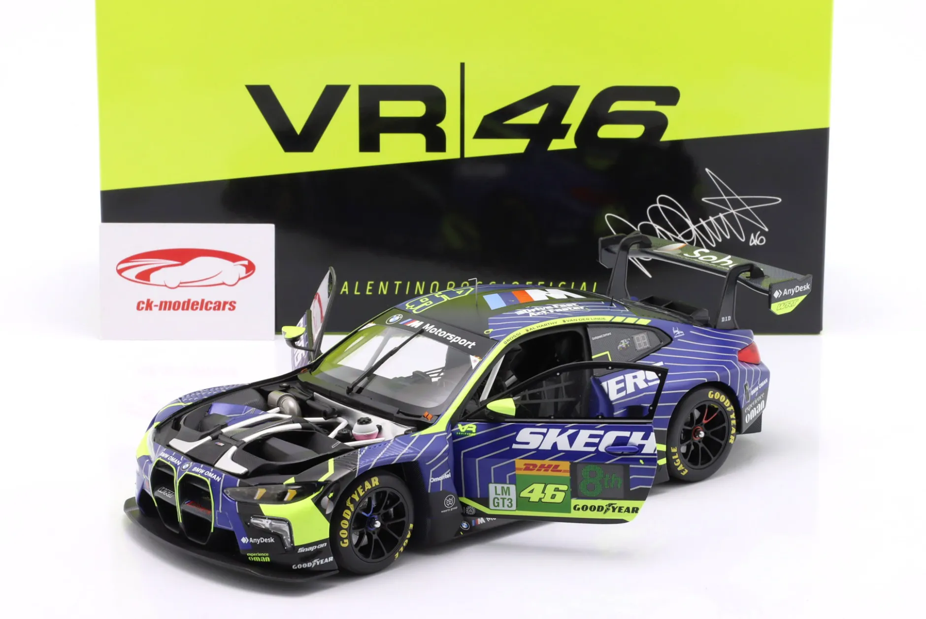 BMW M4 GT3 Evo #46 6h Imola 2025 Rossi, Al Harthy, van der Linde 1:18 Minichamps