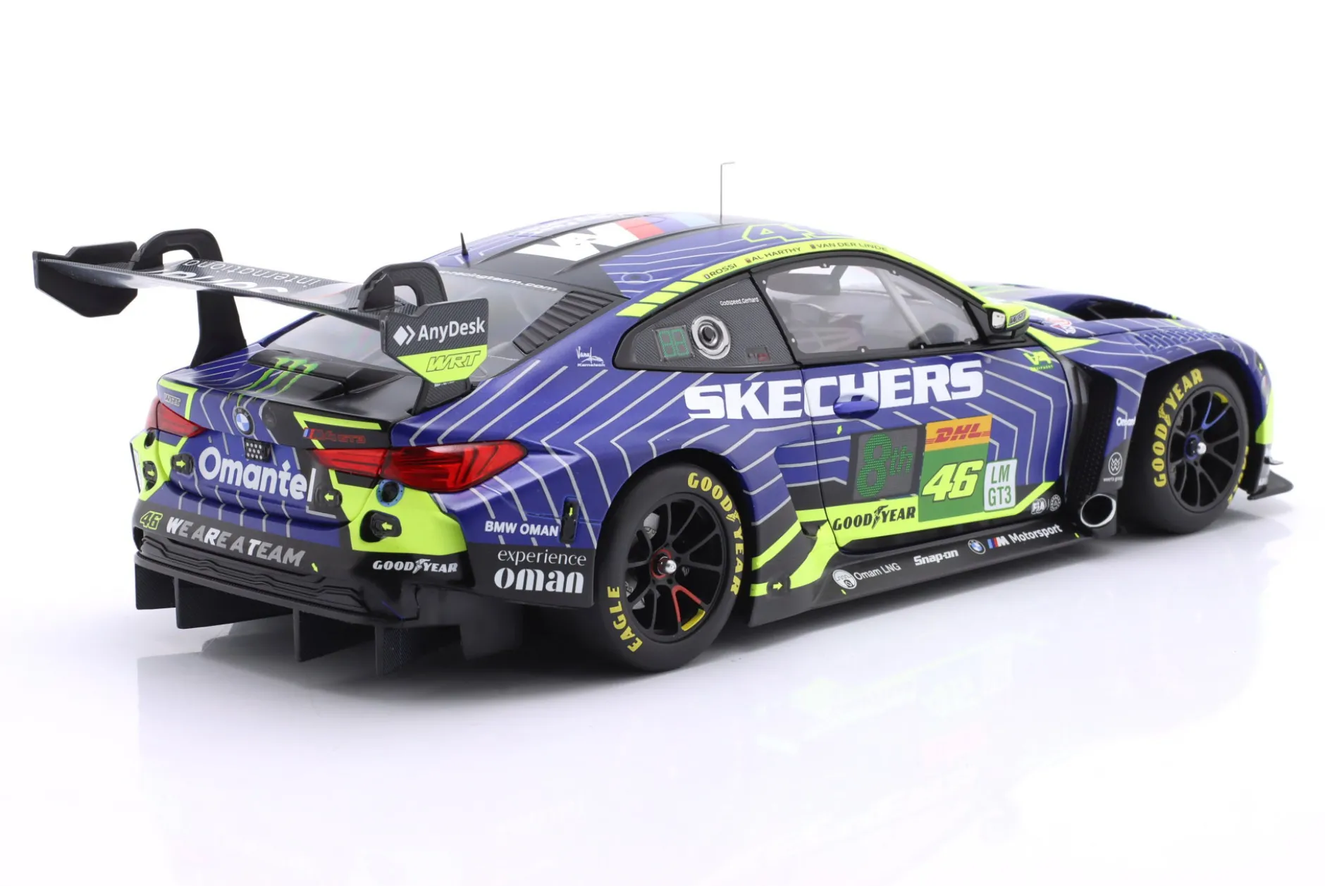 BMW M4 GT3 Evo #46 6h Imola 2025 Rossi, Al Harthy, van der Linde 1:18 Minichamps