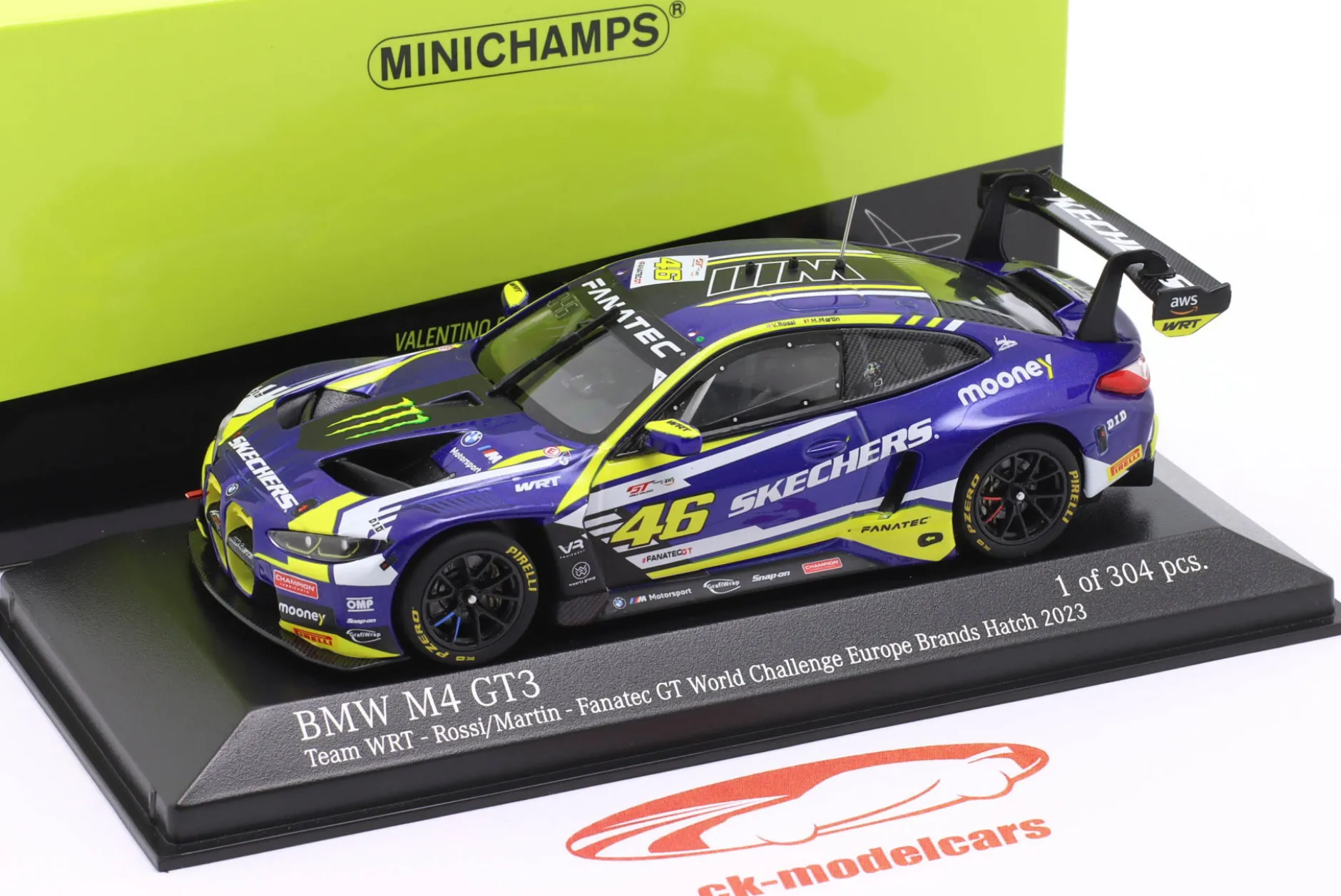 BMW M4 GT3 #46 First Podium GTWCE Brands Hatch 2023 Rossi, Martin 1:43 Minichamps