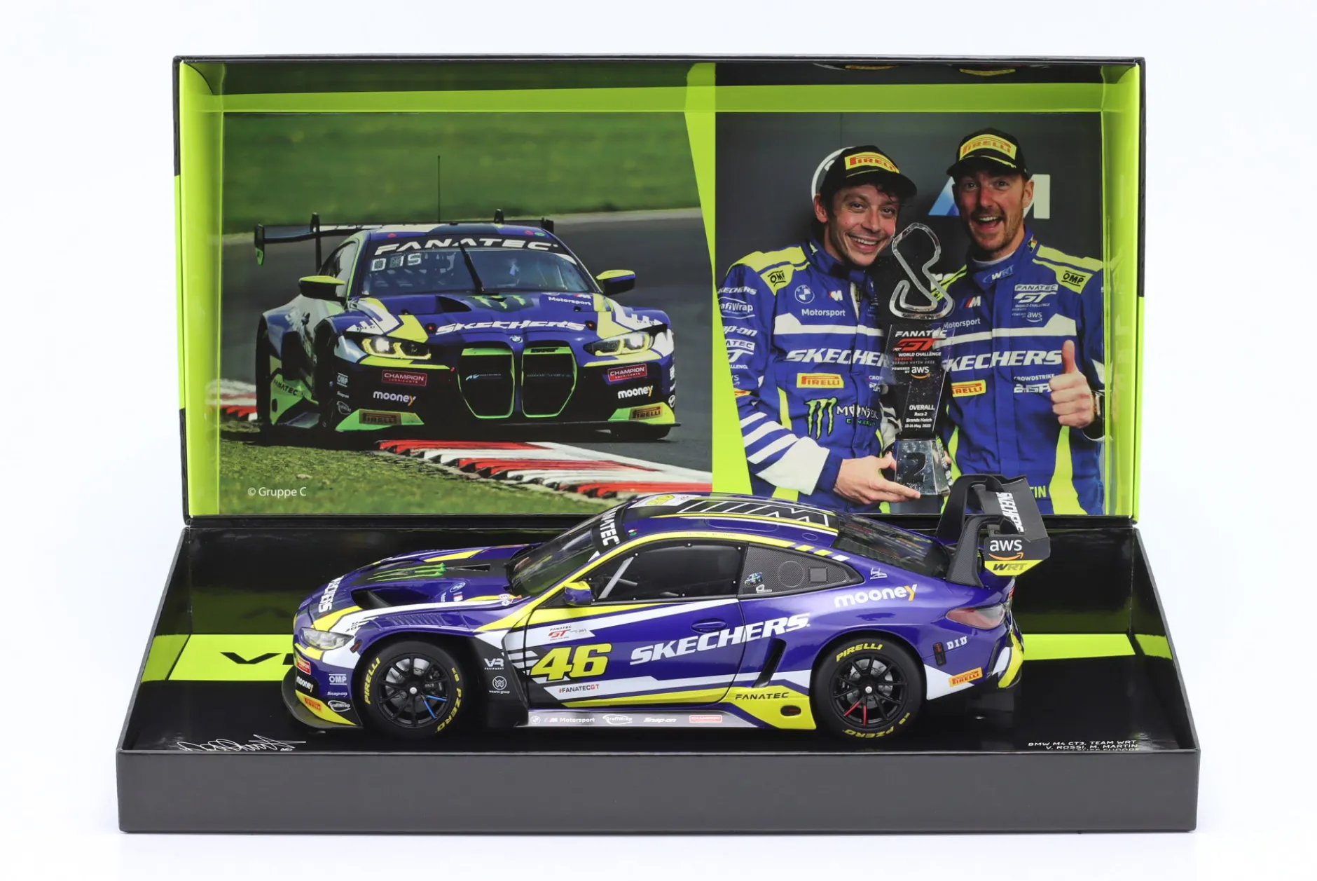 BMW M4 GT3 #46 First Podium GTWCE Brands Hatch 2023 Rossi, Martin 1:18 Minichamps