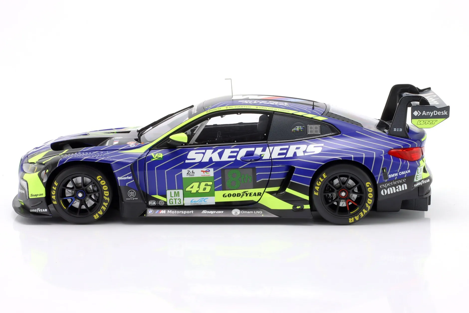 BMW M4 GT3 #46 24h LeMans 2025 Al Harthy, Rossi, van der Linde 1:18 Minichamps