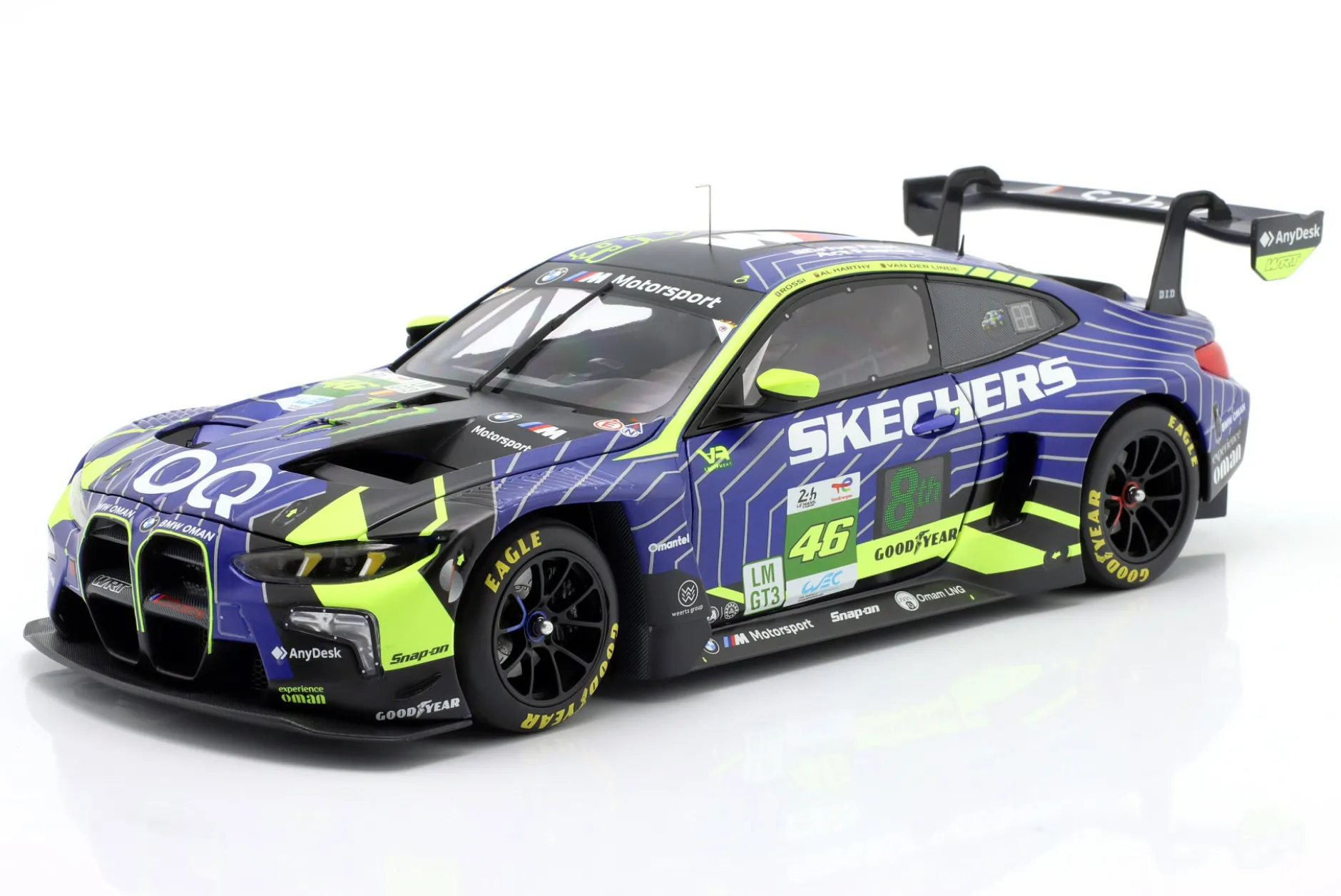 BMW M4 GT3 #46 24h LeMans 2025 Al Harthy, Rossi, van der Linde 1:18 Minichamps