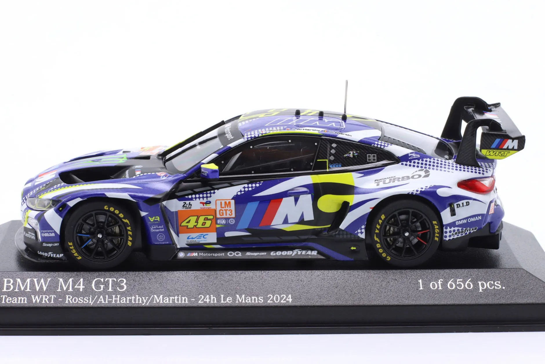 BMW M4 GT3 #46 24h LeMans 2024 Rossi, Martin, Al Harthy 1:43 Minichamps