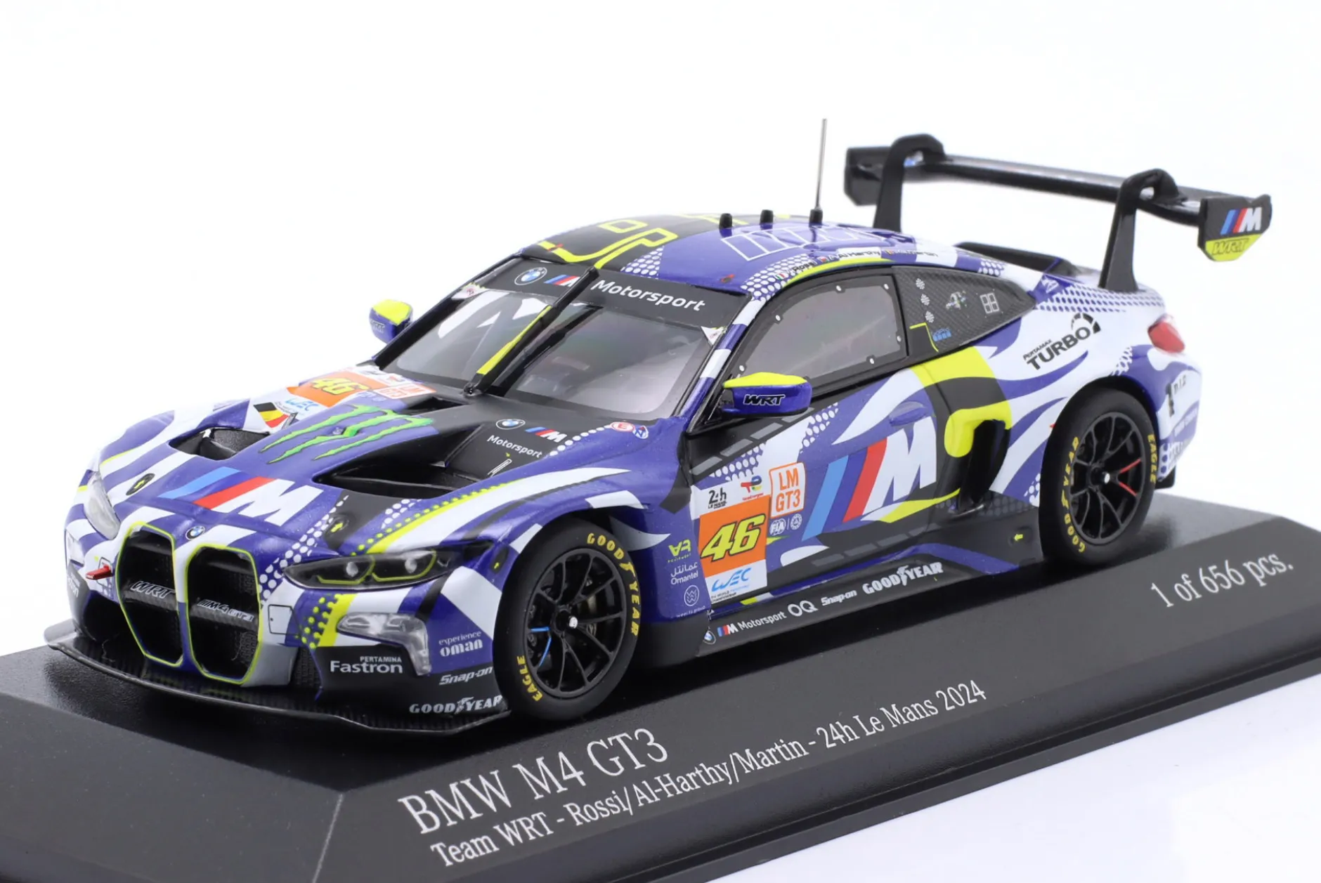 BMW M4 GT3 #46 24h LeMans 2024 Rossi, Martin, Al Harthy 1:43 Minichamps
