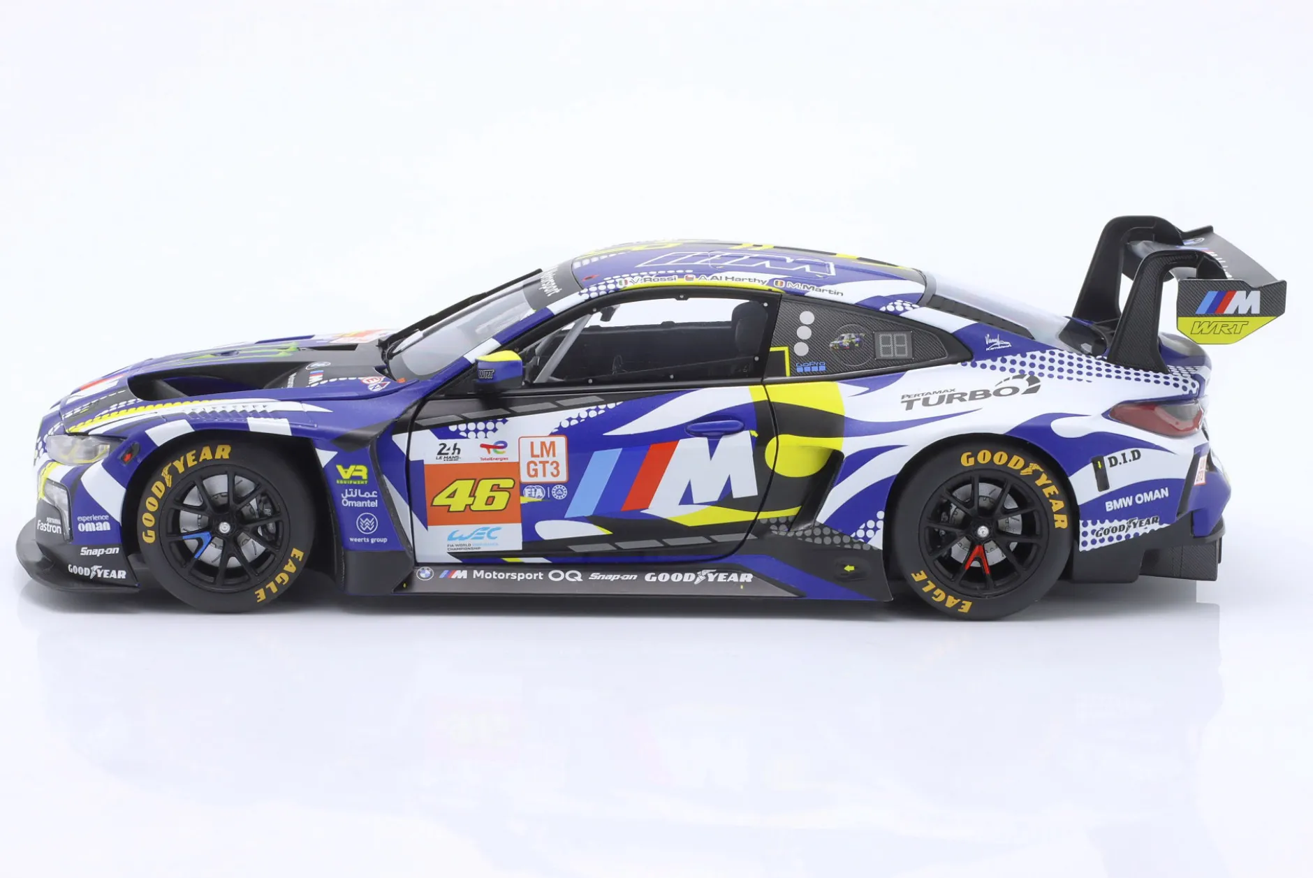 BMW M4 GT3 #46 24h LeMans 2024 Rossi, Martin, Al Harthy 1:18 Minichamps