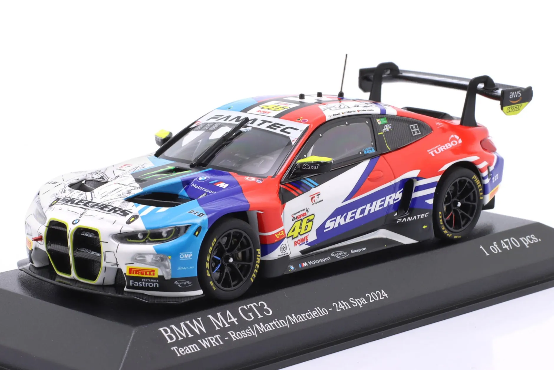BMW M4 GT3 #46 24h Spa 2024 Rossi, Marciello, Martin 1:43 Minichamps