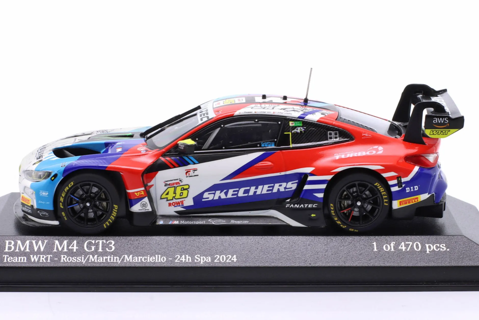 BMW M4 GT3 #46 24h Spa 2024 Rossi, Marciello, Martin 1:43 Minichamps