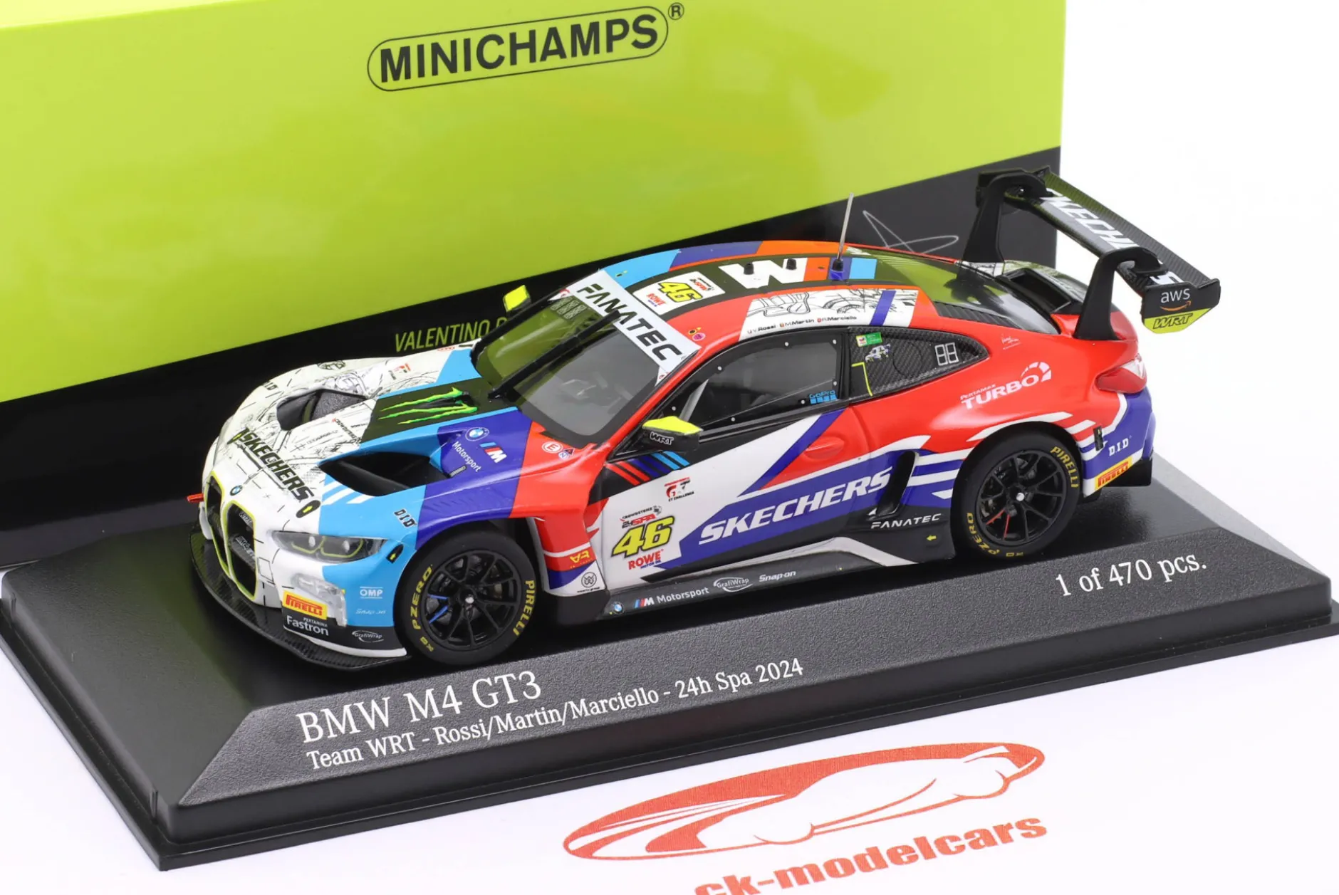 BMW M4 GT3 #46 24h Spa 2024 Rossi, Marciello, Martin 1:43 Minichamps