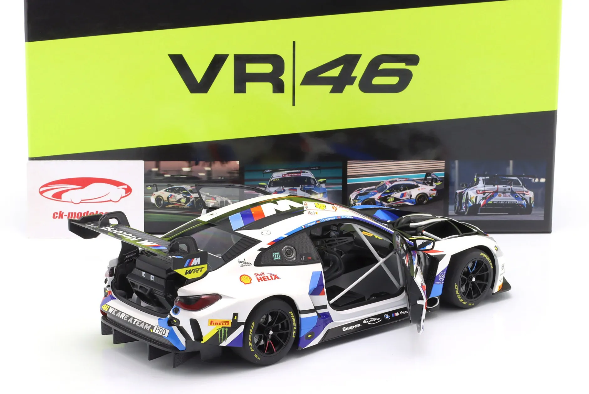 BMW M4 GT3 #46 2nd 12h Abu Dhabi 2023 Rossi, Vanthoor, Yelloly 1:18 Minichamps