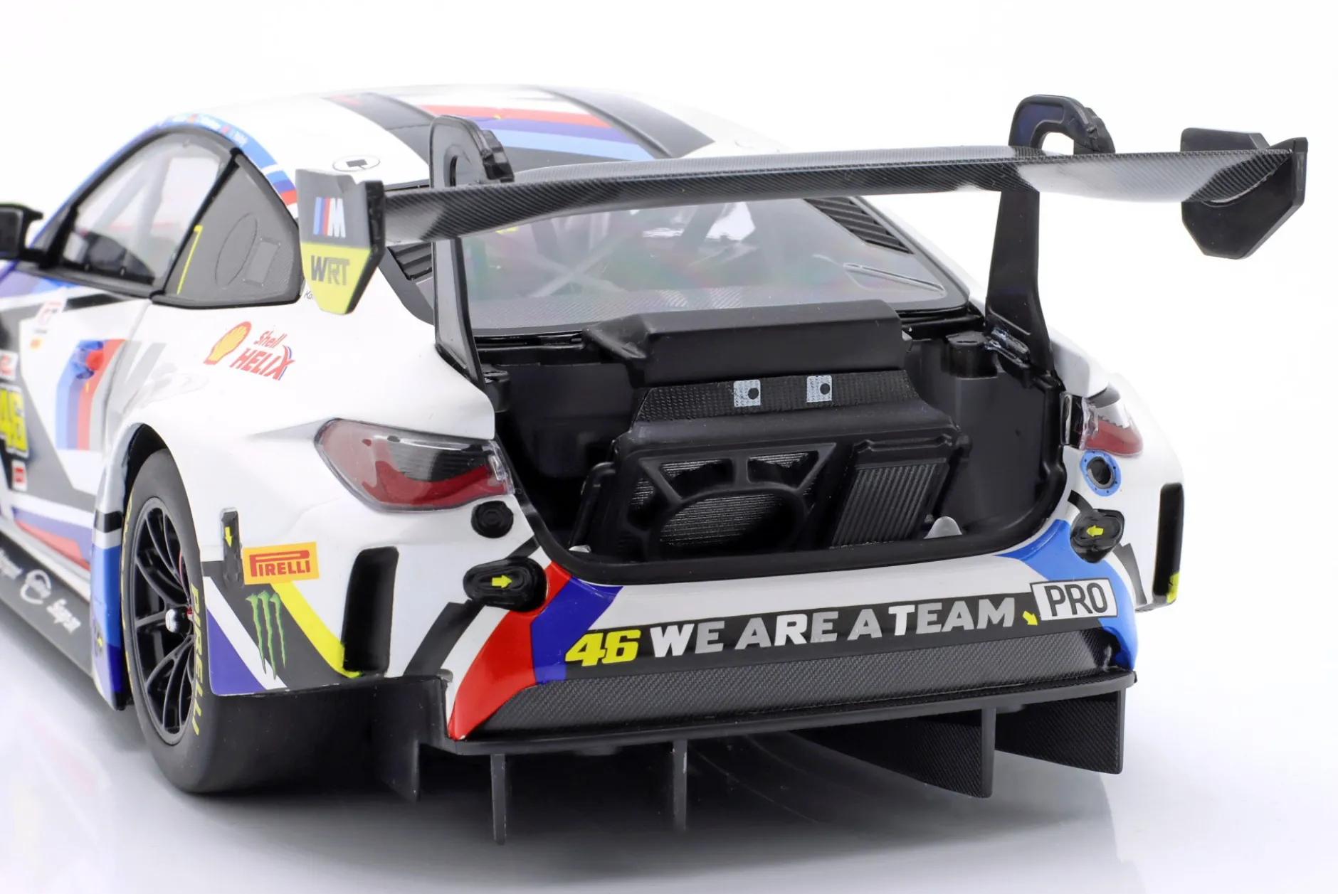 BMW M4 GT3 #46 2nd 12h Abu Dhabi 2023 Rossi, Vanthoor, Yelloly 1:18 Minichamps