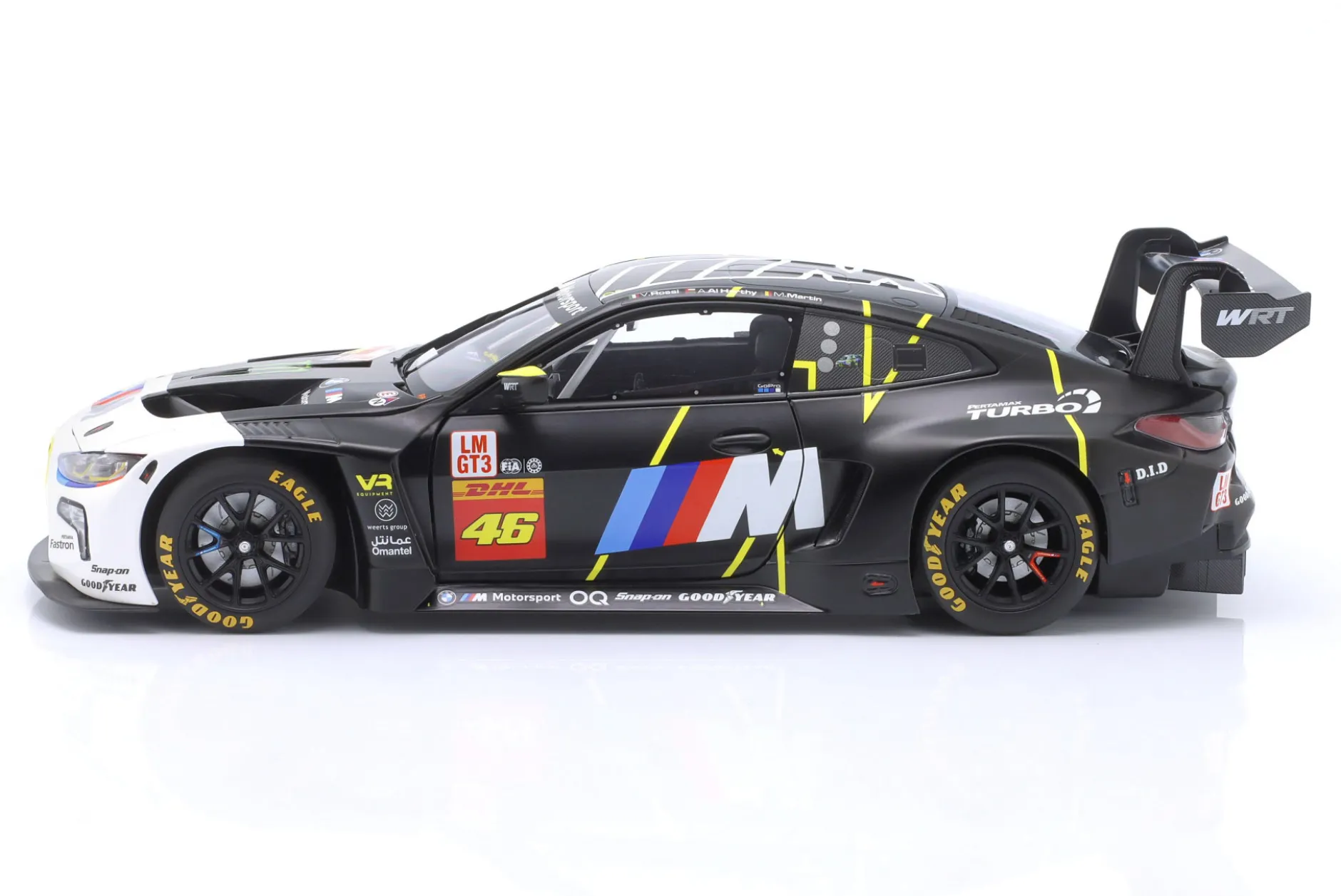 BMW M4 GT3 #46 2nd Imola 2024 Rossi, Martin, AL-Harthy 1:18 Minichamps