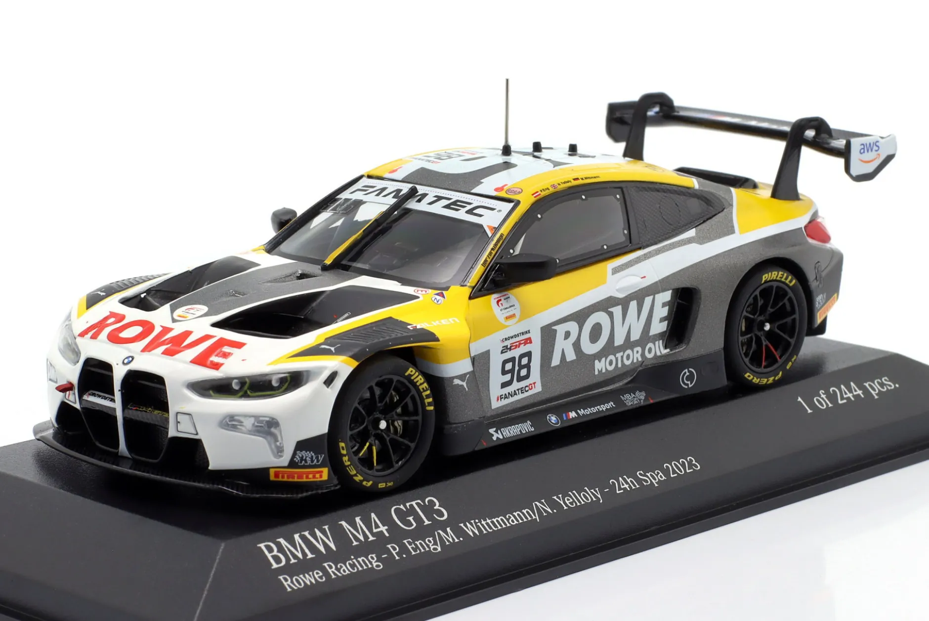 BMW M4 GT3 #98 Sieger 24h Spa 2023 Rowe Racing 1:43 Minichamps
