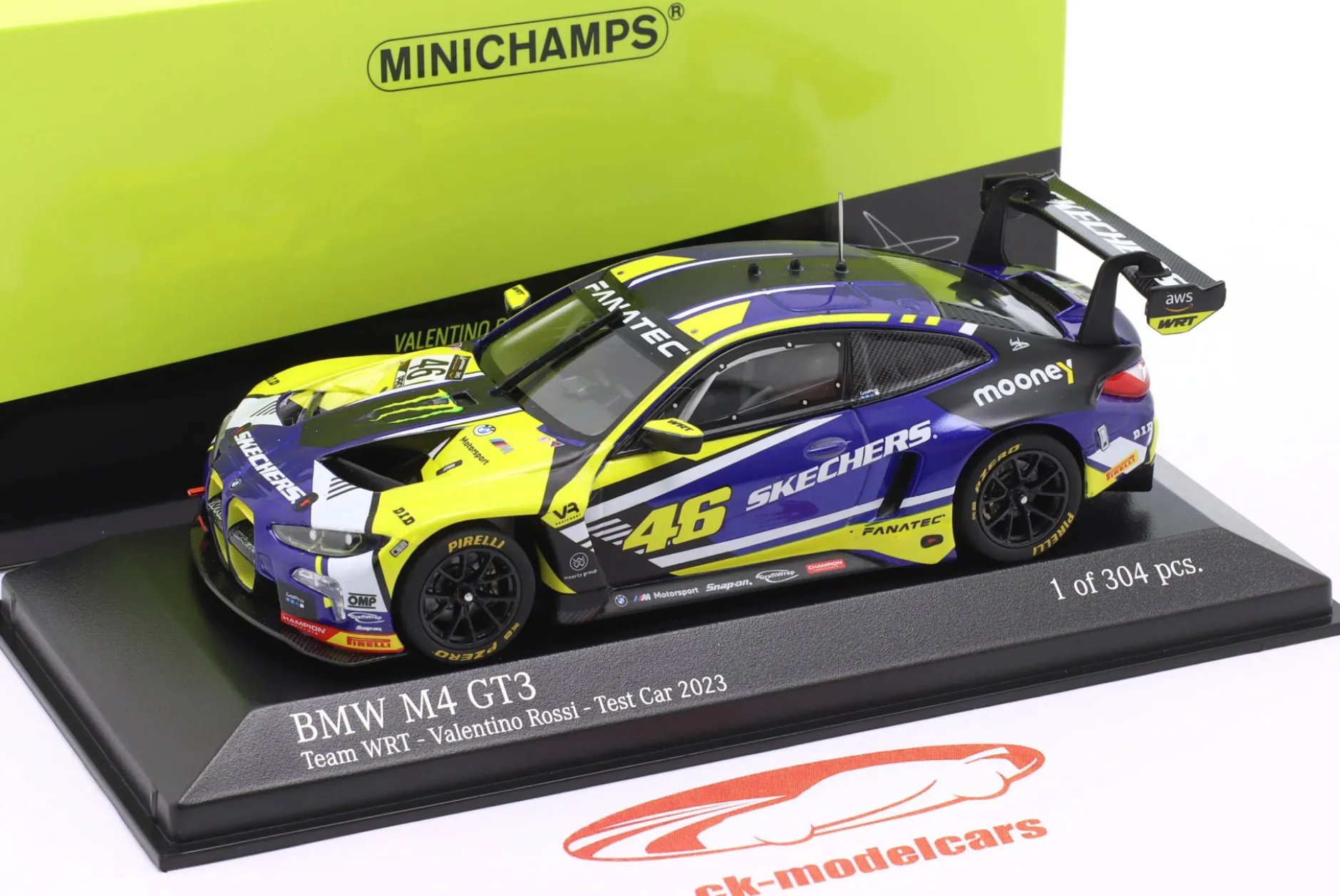 BMW M4 GT3 #46 Testcar 2023 Team WRT Valentino Rossi 1:43 Minichamps
