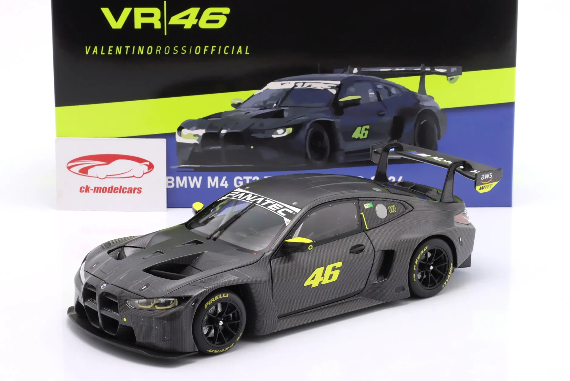 BMW M4 GT3 #46 Test Misano 2024 Valentino Rossi 1:18 Minichamps