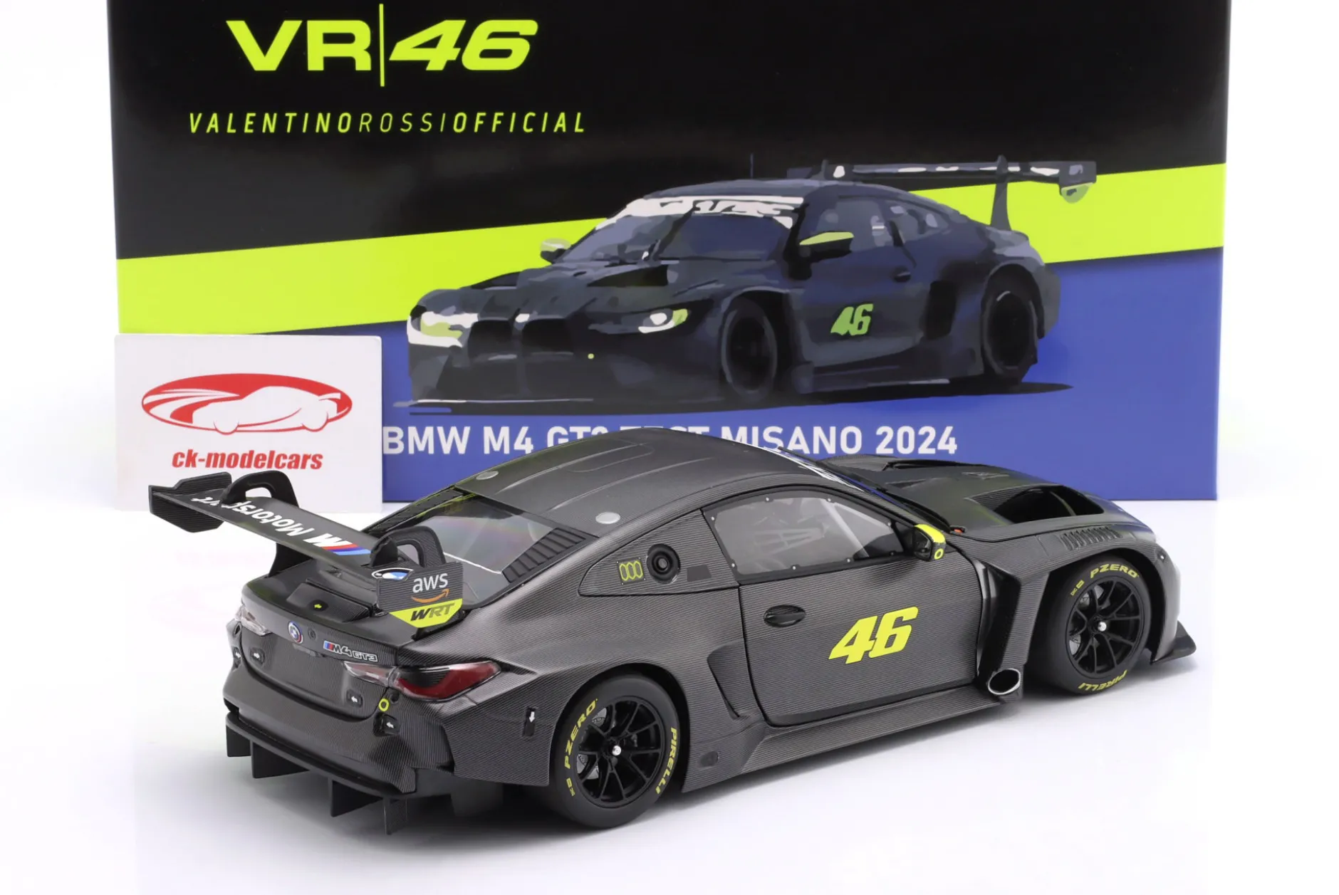 BMW M4 GT3 #46 Test Misano 2024 Valentino Rossi 1:18 Minichamps