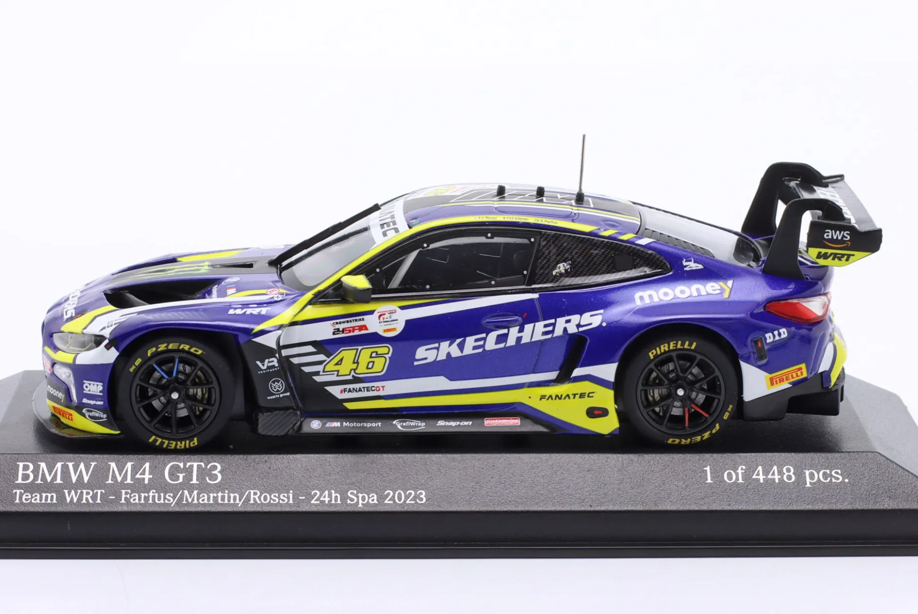 BMW M4 GT3 #46 6th 24h Spa 2023 Rossi, Martin, Farfus 1:43 Minichamps