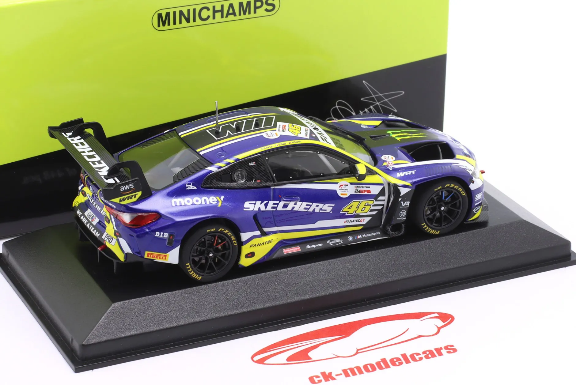 BMW M4 GT3 #46 6th 24h Spa 2023 Rossi, Martin, Farfus 1:43 Minichamps