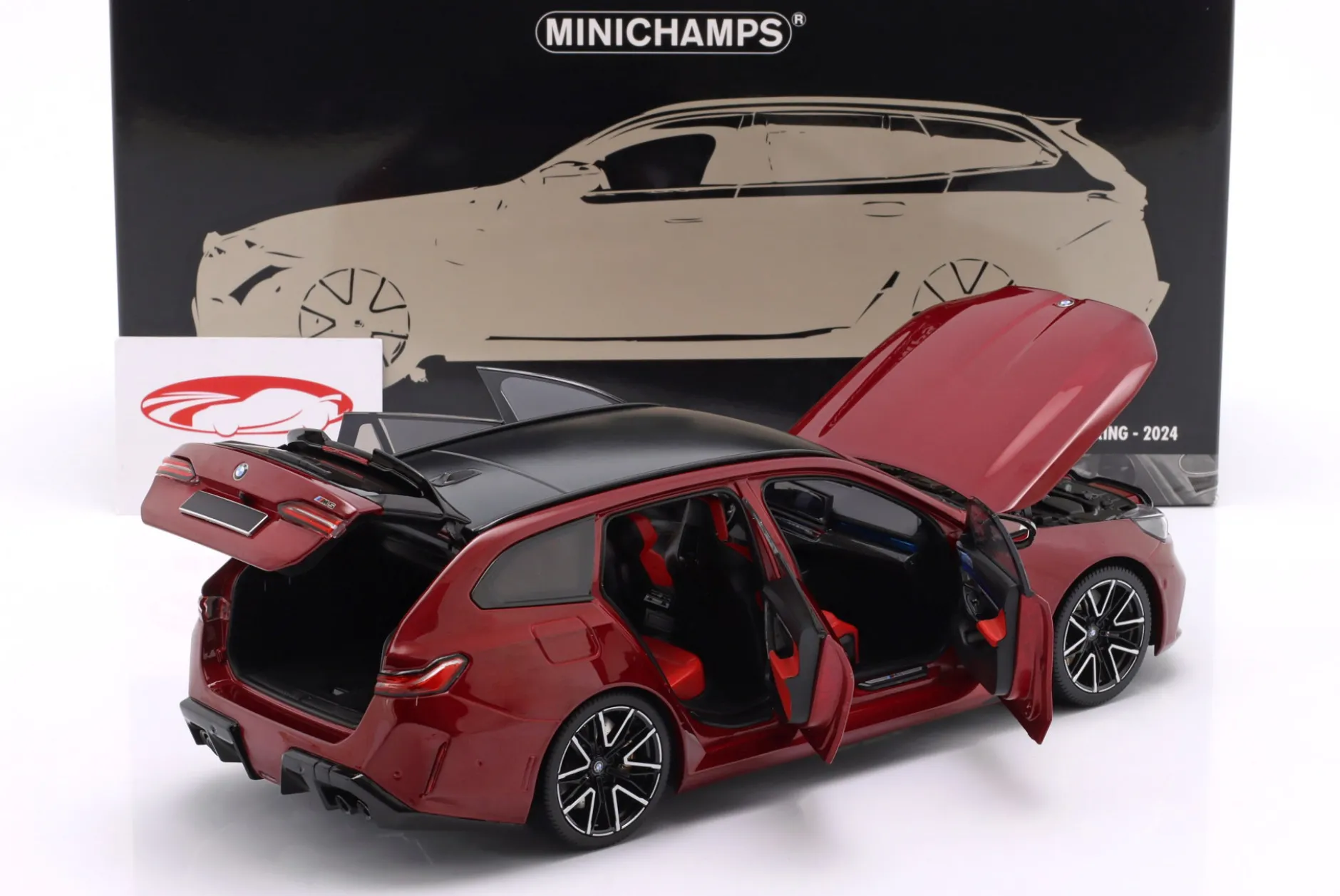 BMW M5 Touring (G99) Baujahr 2024 dunkelrot metallic 1:18 Minichamps