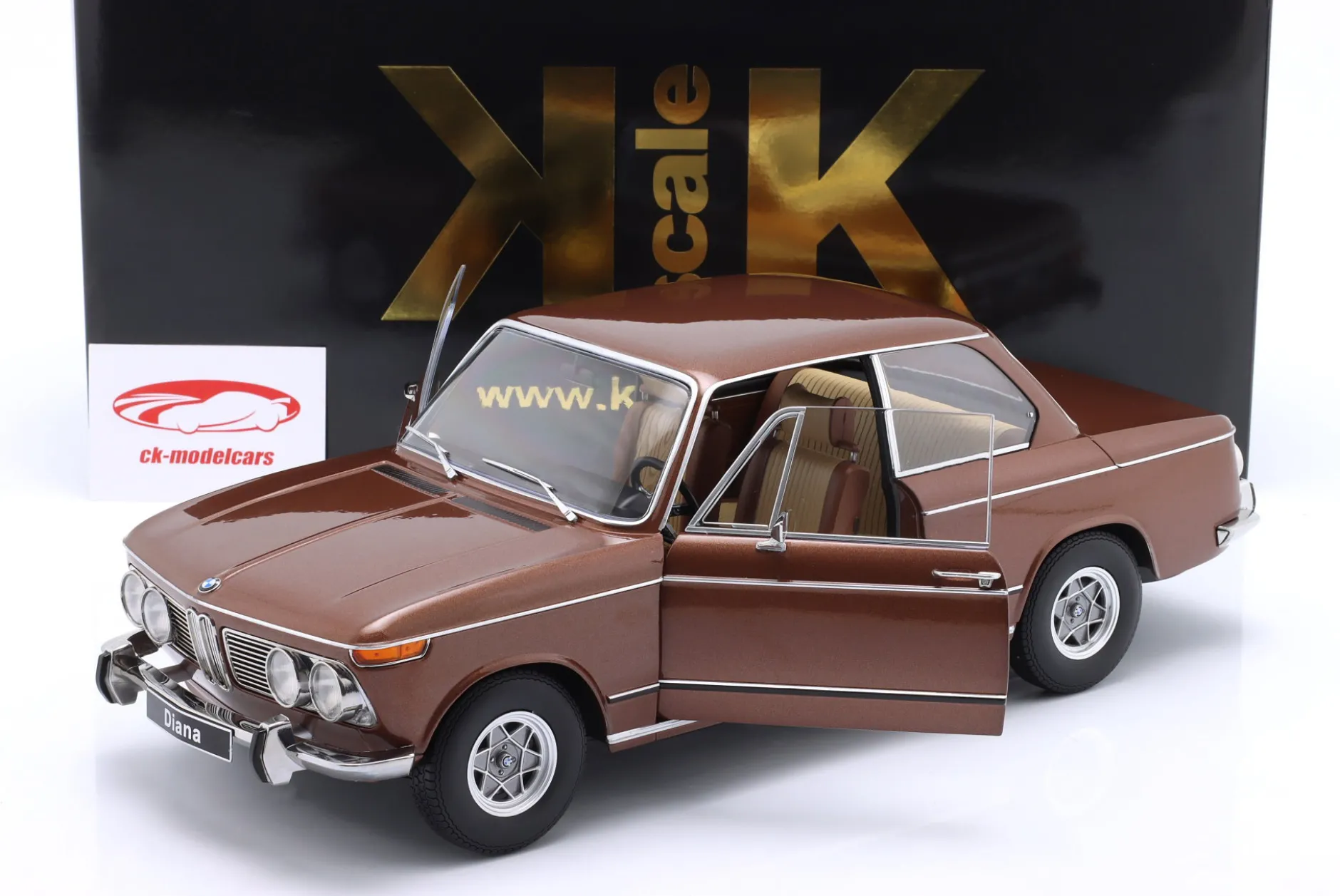 BMW 2002 ti Diana Baujahr 1970 braunmetallic 1:12 KK-Scale