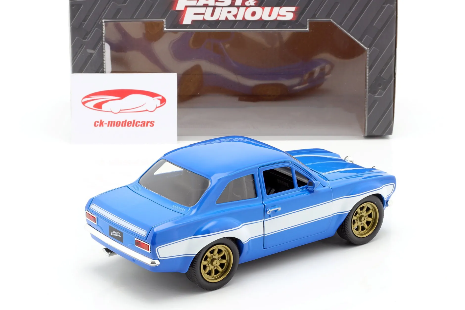 Brian's Ford Escort RS2000 MKI Fast & Furious 6 2013 blau / weiß 1:24 Jada Toys