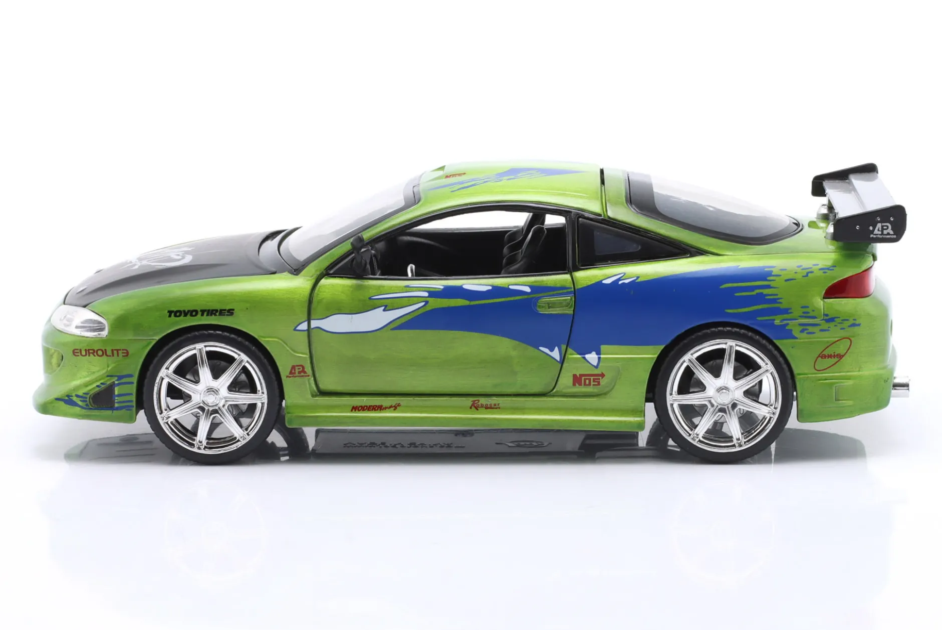 Brian's Mitsubishi Eclipse Fast & Furious (2001) grün / Dekor 1:24 Jada Toys