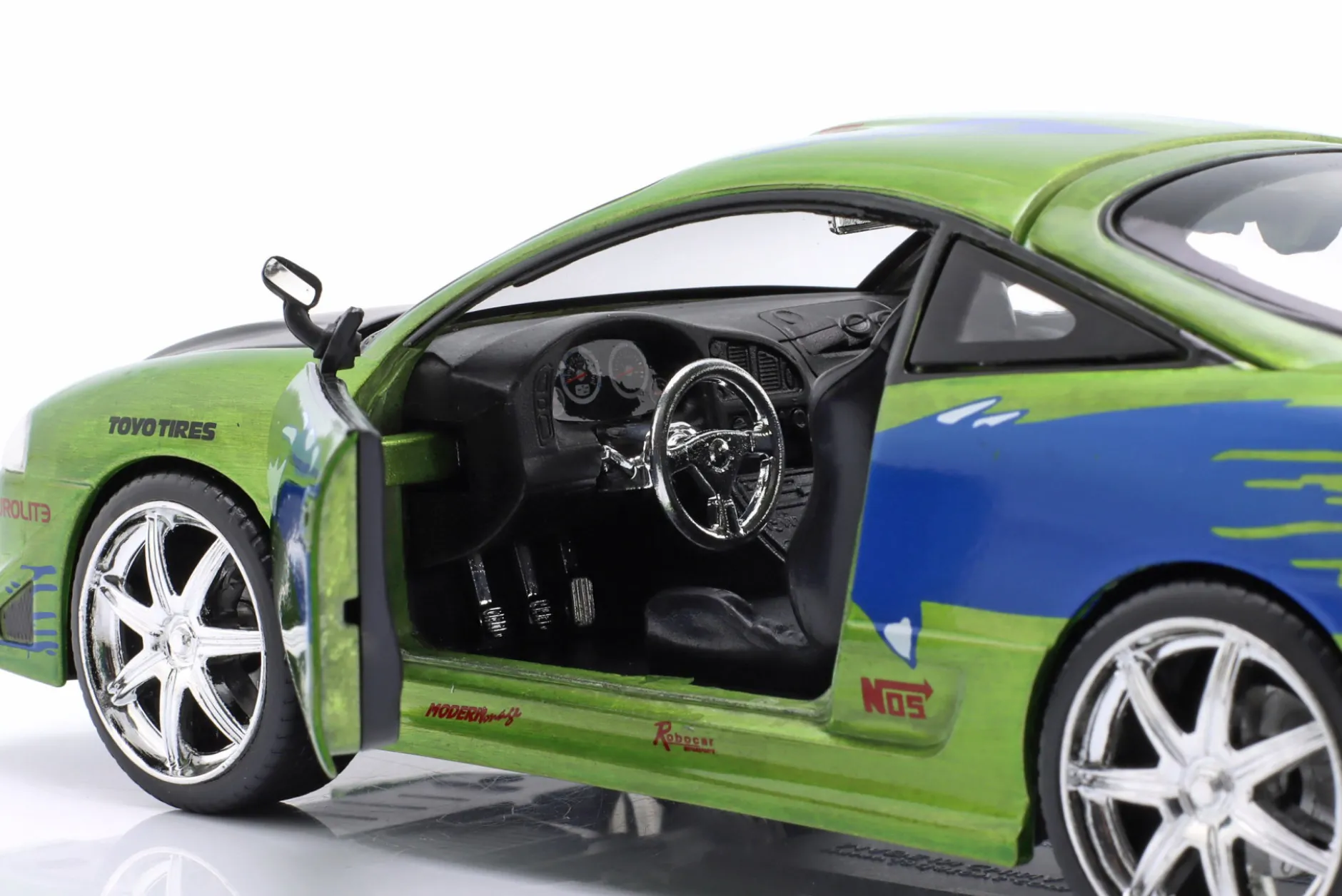 Brian's Mitsubishi Eclipse Fast & Furious (2001) grün / Dekor 1:24 Jada Toys