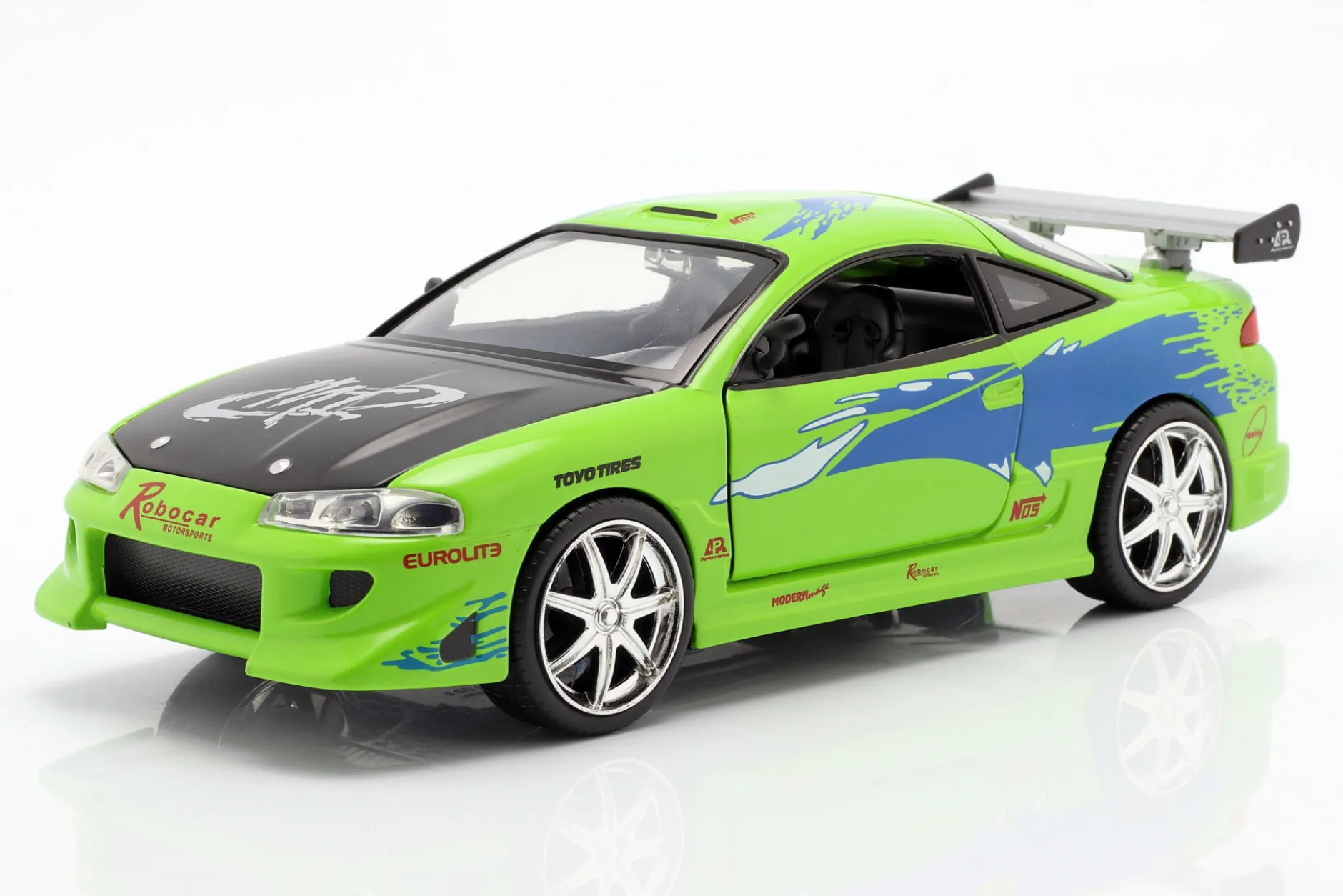 Brian's Mitsubishi Eclipse The Fast and the Furious 2001 grün 1:24 Jada Toys
