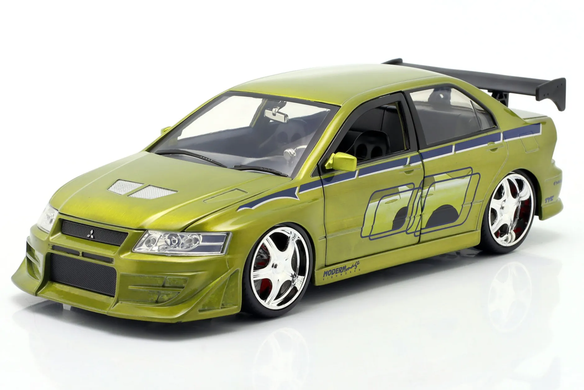 Brian's Mitsubishi Lancer Evo VII 2 Fast 2 Furious (2003) grün 1:24 Jada Toys
