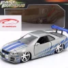 Brian's Nissan GT-R (R34) Film Fast and Furious 2 (2003) silber / blau 1:24 Jada Toys