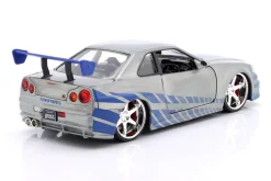 Brian's Nissan GT-R (R34) Film Fast and Furious 2 (2003) silber / blau 1:24 Jada Toys