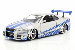 Brian's Nissan Skyline GT-R (R34) Film 2 Fast 2 Furious 2003 1:24 Jada Toys