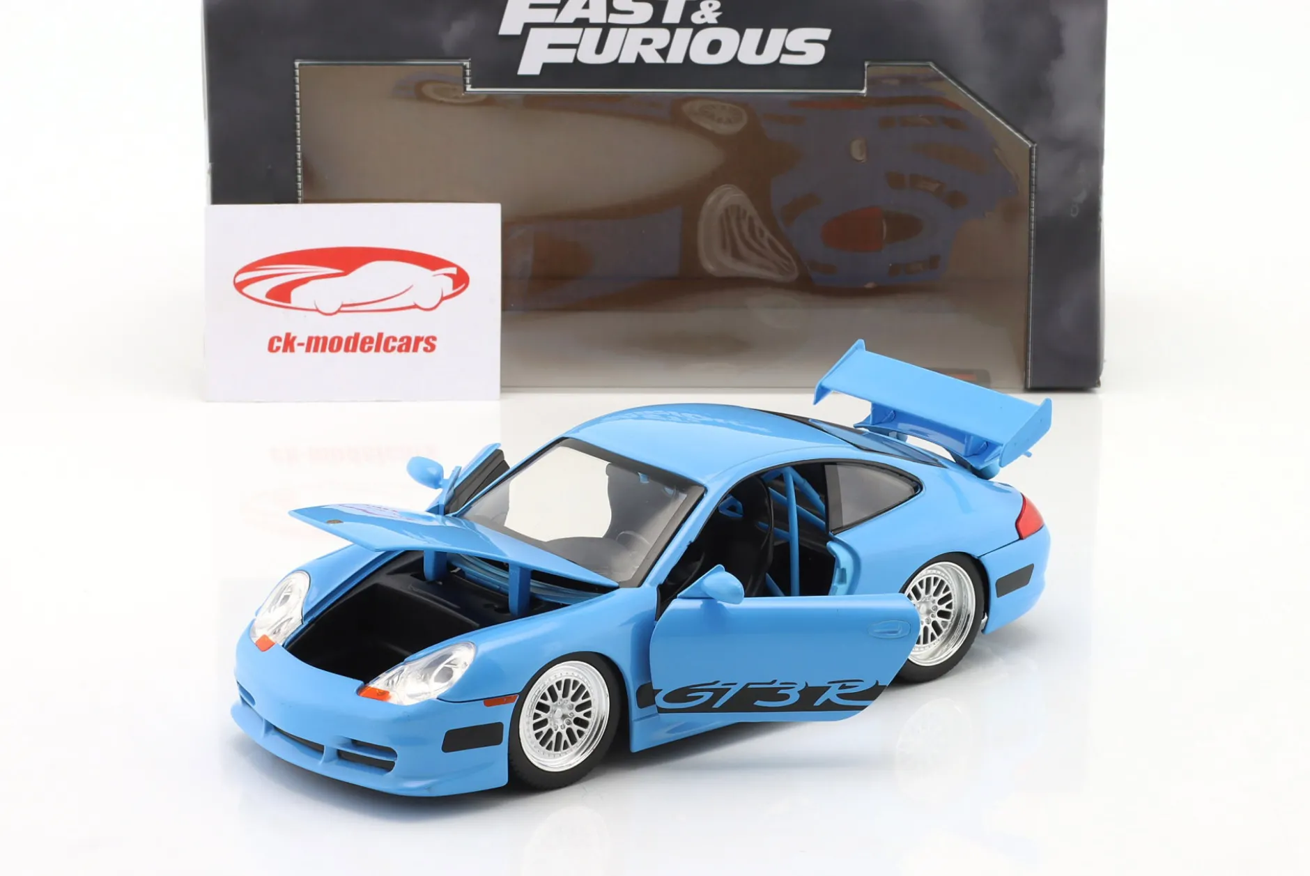 Brian's Porsche 911 (996) GT3 RS Fast and Furious 5 (2011) blau 1:24 Jada Toys