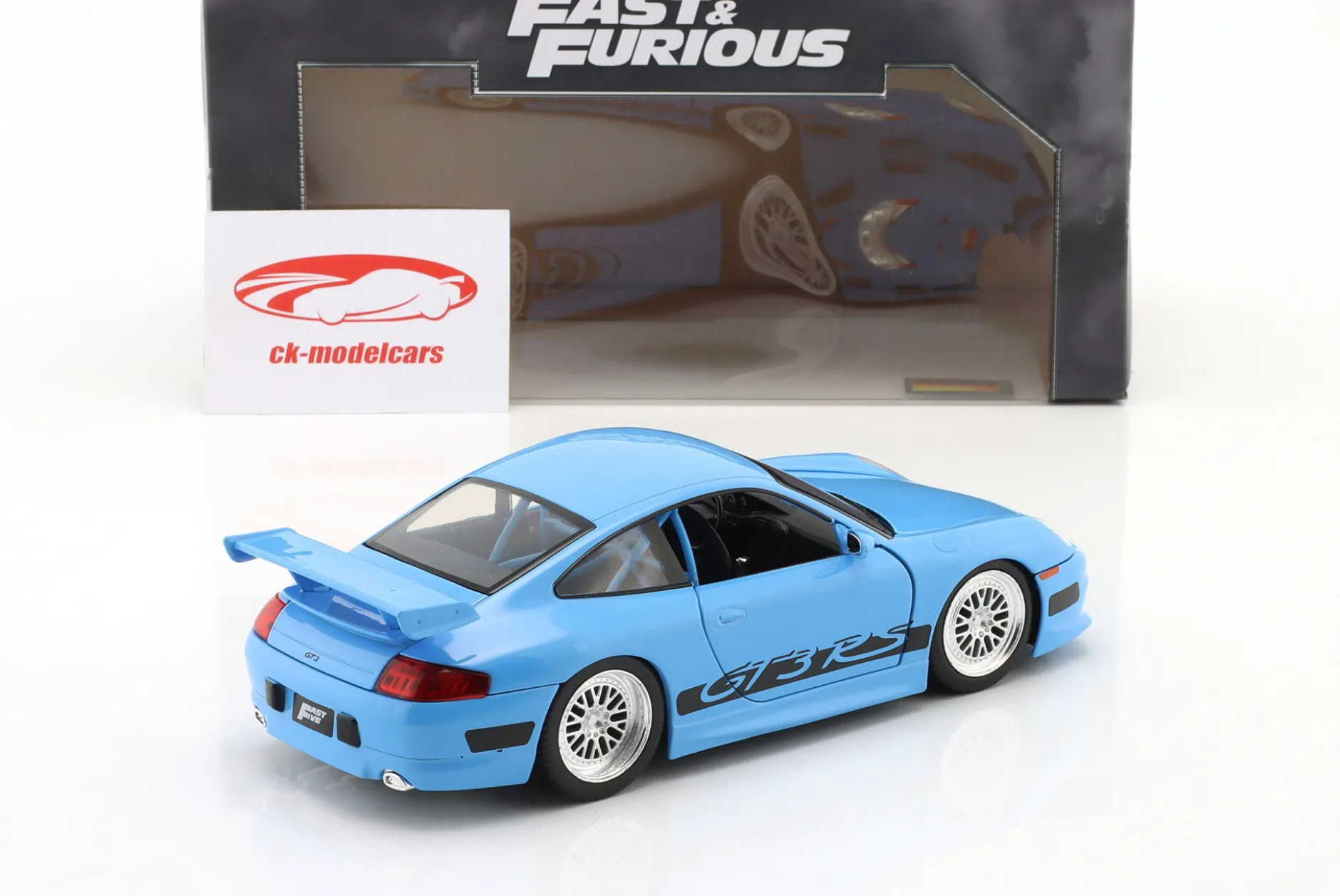 Brian's Porsche 911 (996) GT3 RS Fast and Furious 5 (2011) blau 1:24 Jada Toys