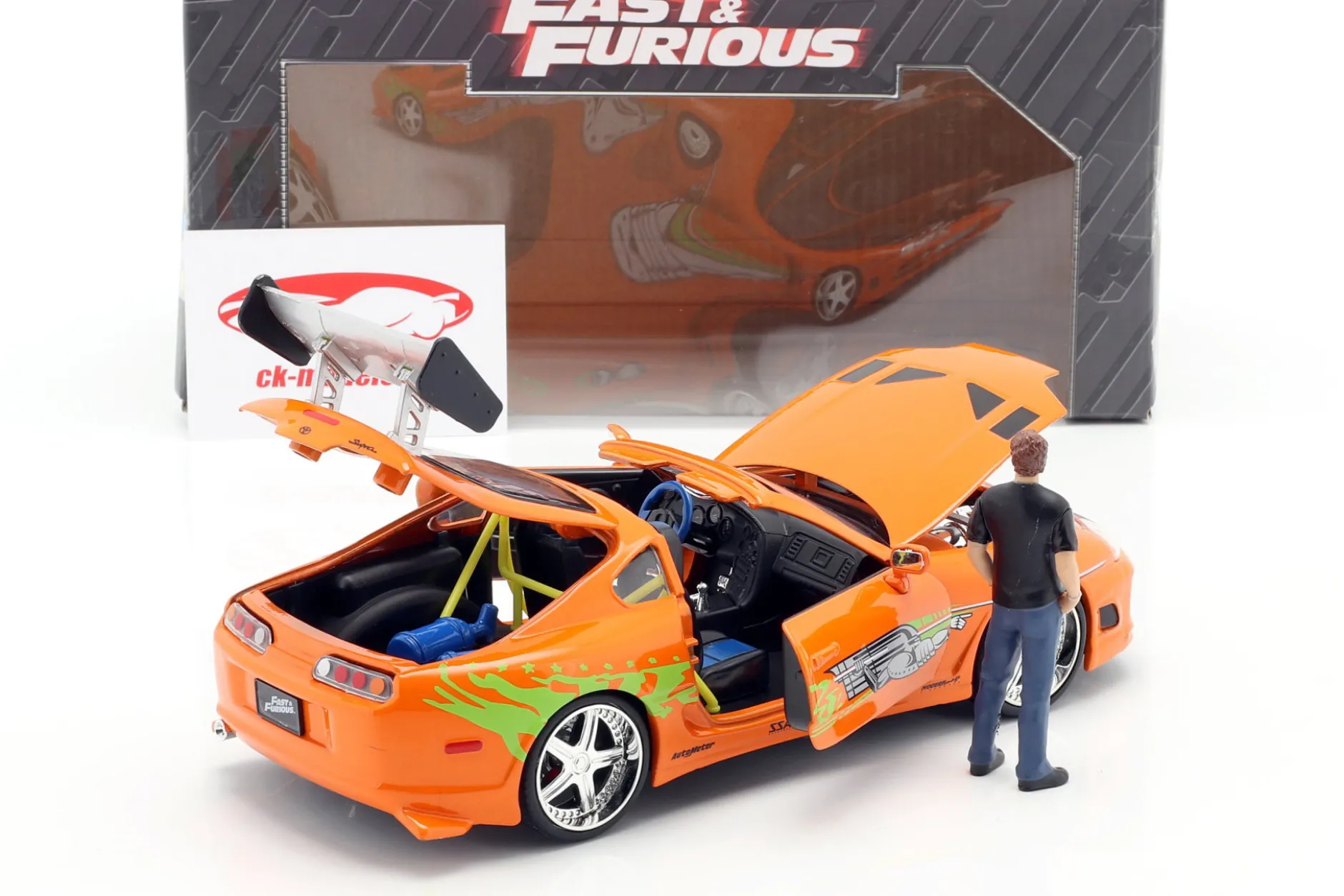 Brian's Toyota Supra 1995 Film Fast & Furious (2001) mit Figur 1:24 Jada Toys