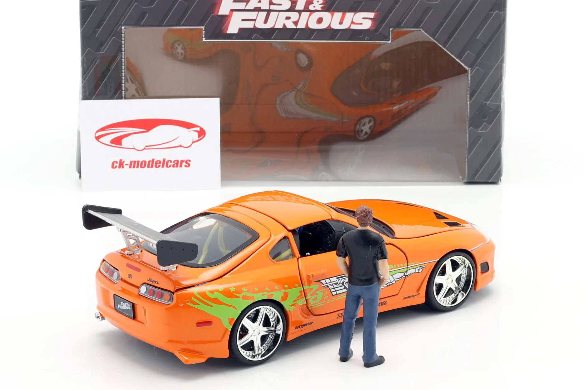 Brian's Toyota Supra 1995 Film Fast & Furious (2001) mit Figur 1:24 Jada Toys