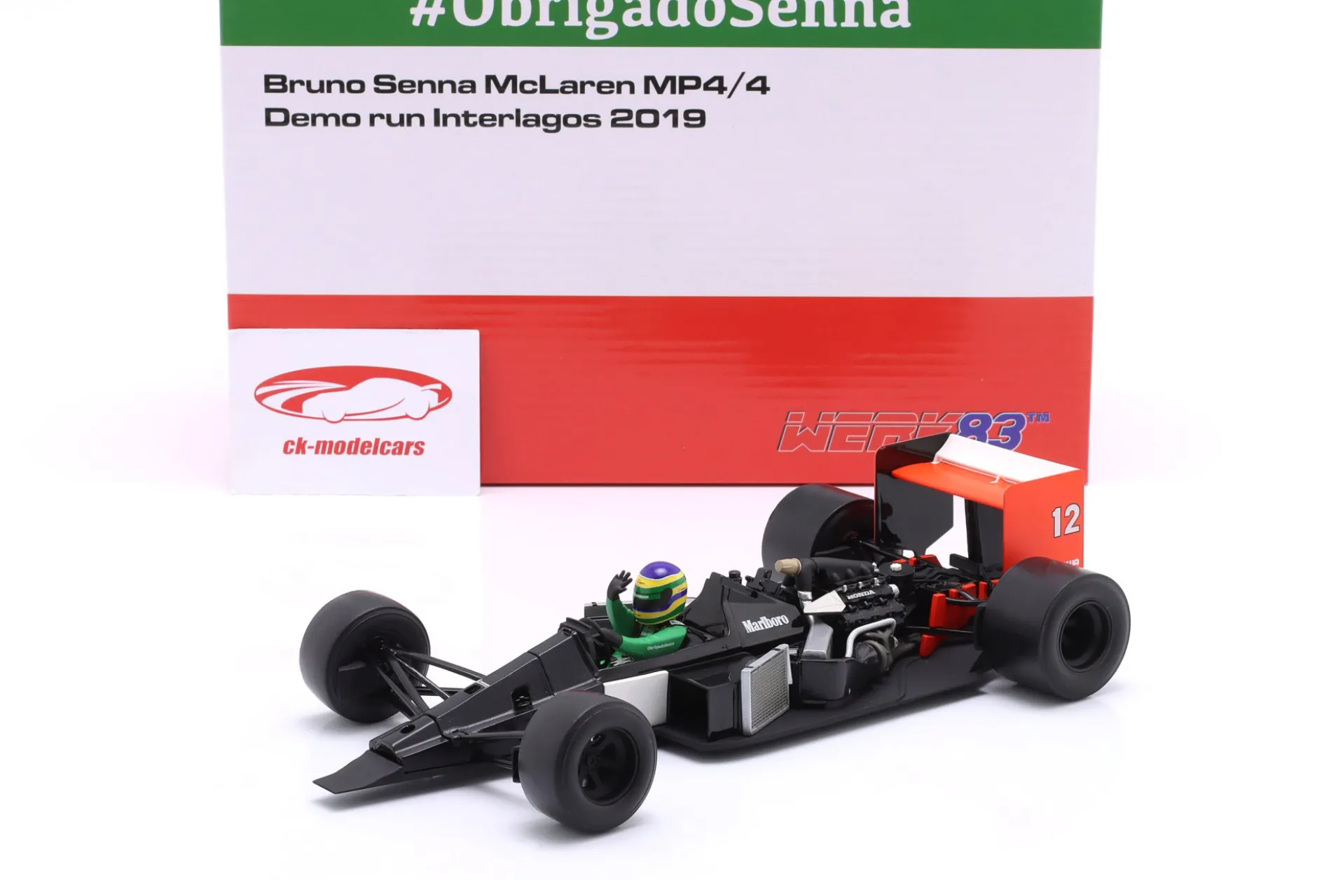 Bruno Senna McLaren MP4/4 #12 Demo Run Interlagos Formel 1 2019 1:18 WERK83