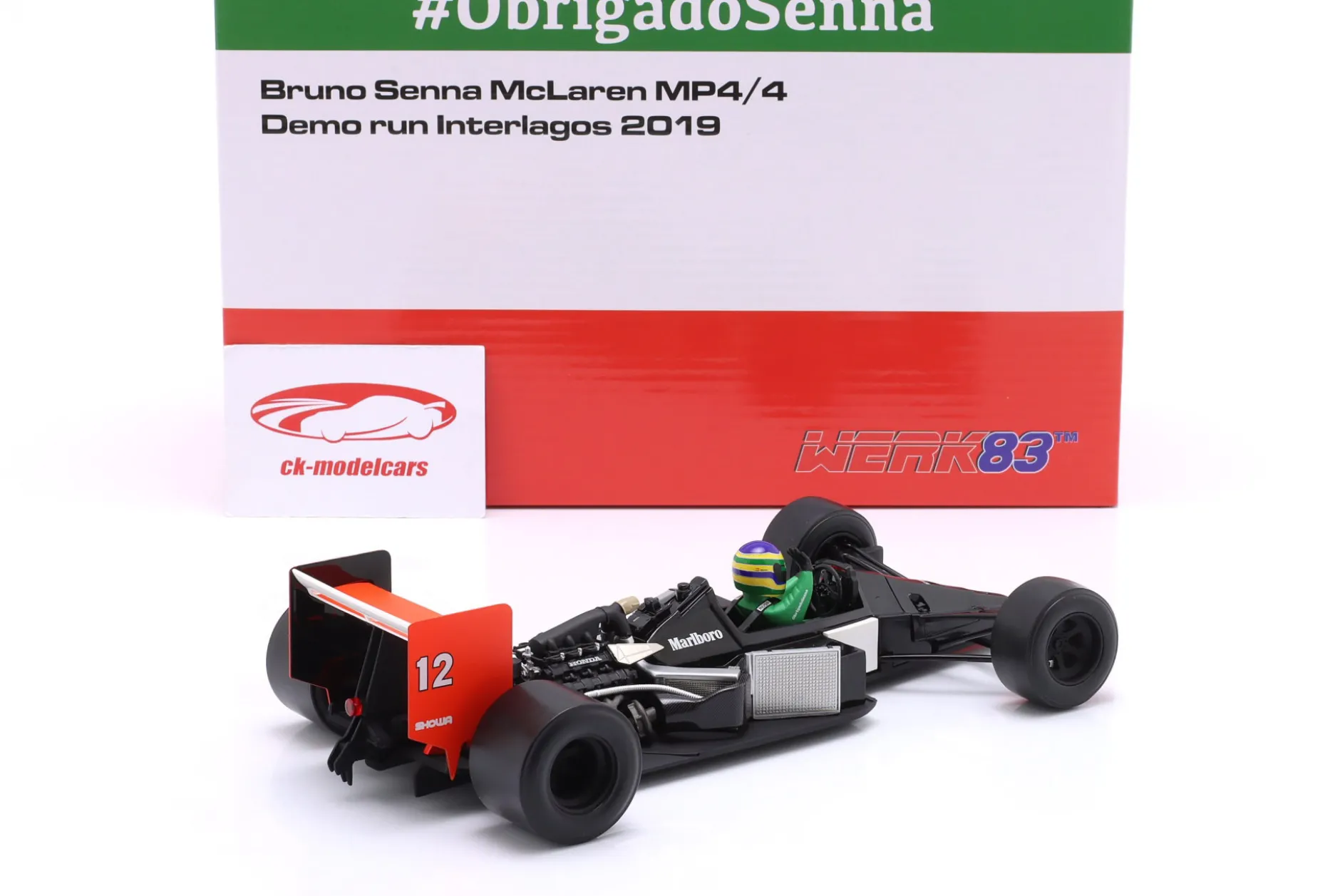Bruno Senna McLaren MP4/4 #12 Demo Run Interlagos Formel 1 2019 1:18 WERK83