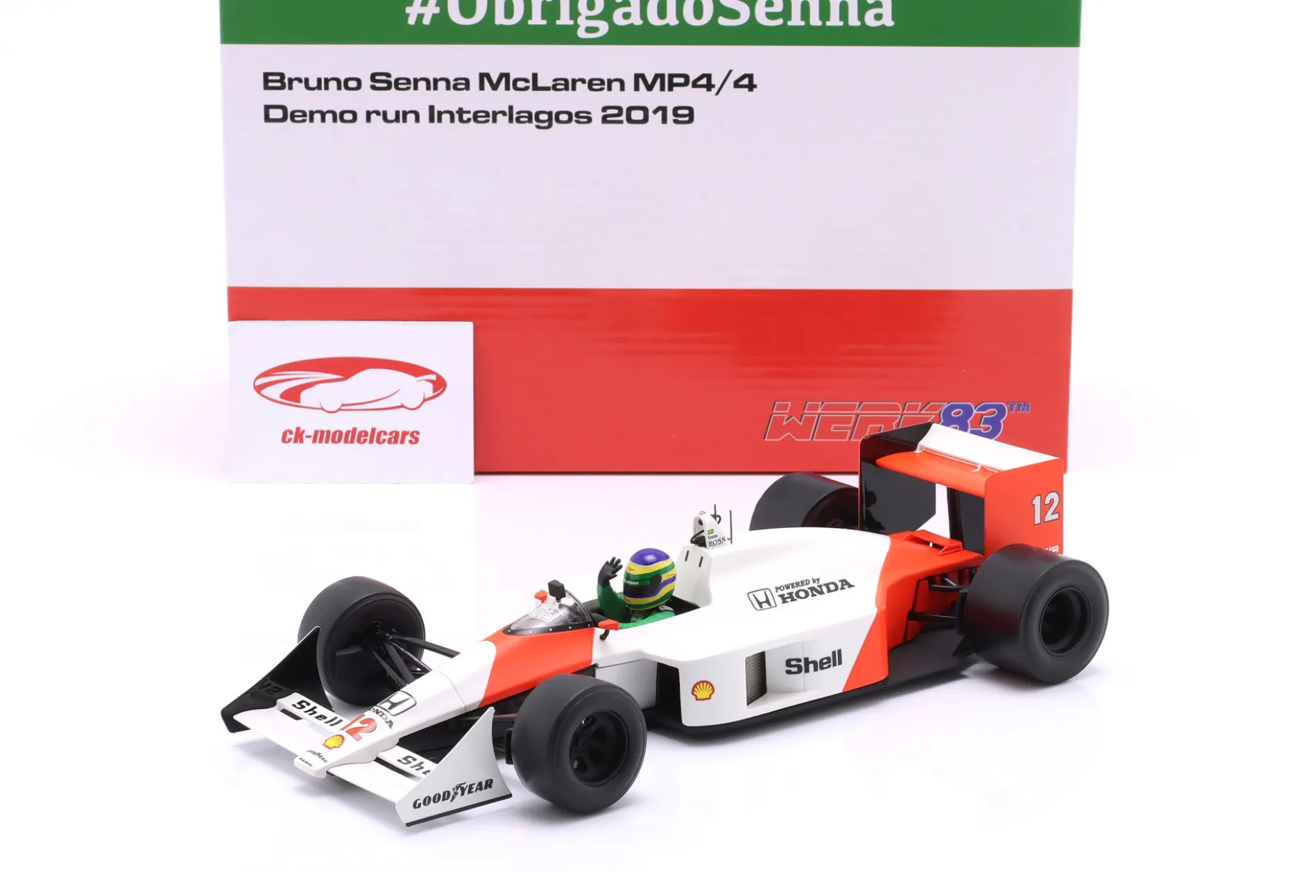 Bruno Senna McLaren MP4/4 #12 Demo Run Interlagos Formel 1 2019 1:18 WERK83