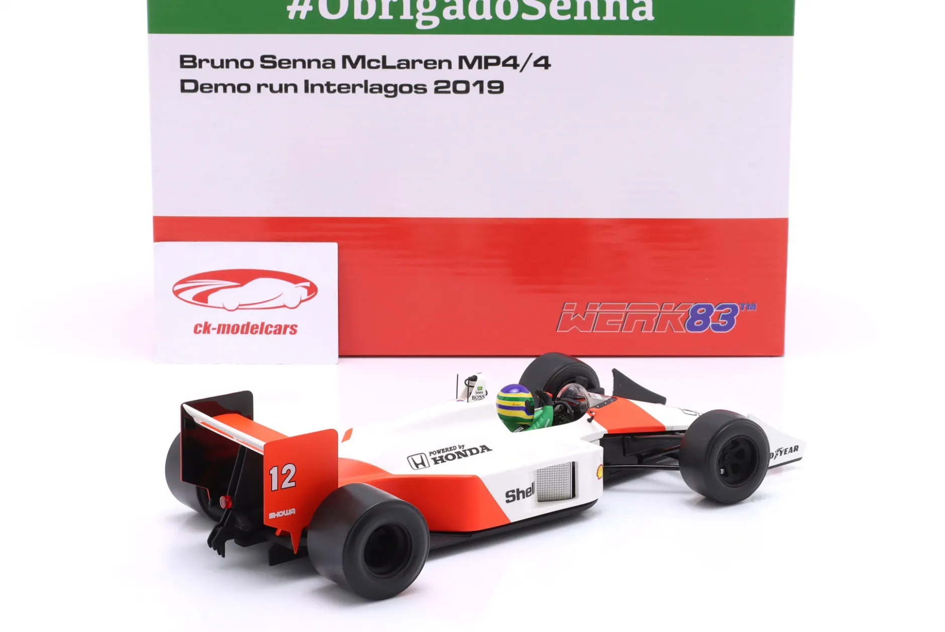 Bruno Senna McLaren MP4/4 #12 Demo Run Interlagos Formel 1 2019 1:18 WERK83