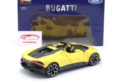 Bugatti W16 Mistral Baujahr 2023 gelb 1:18 Bburago