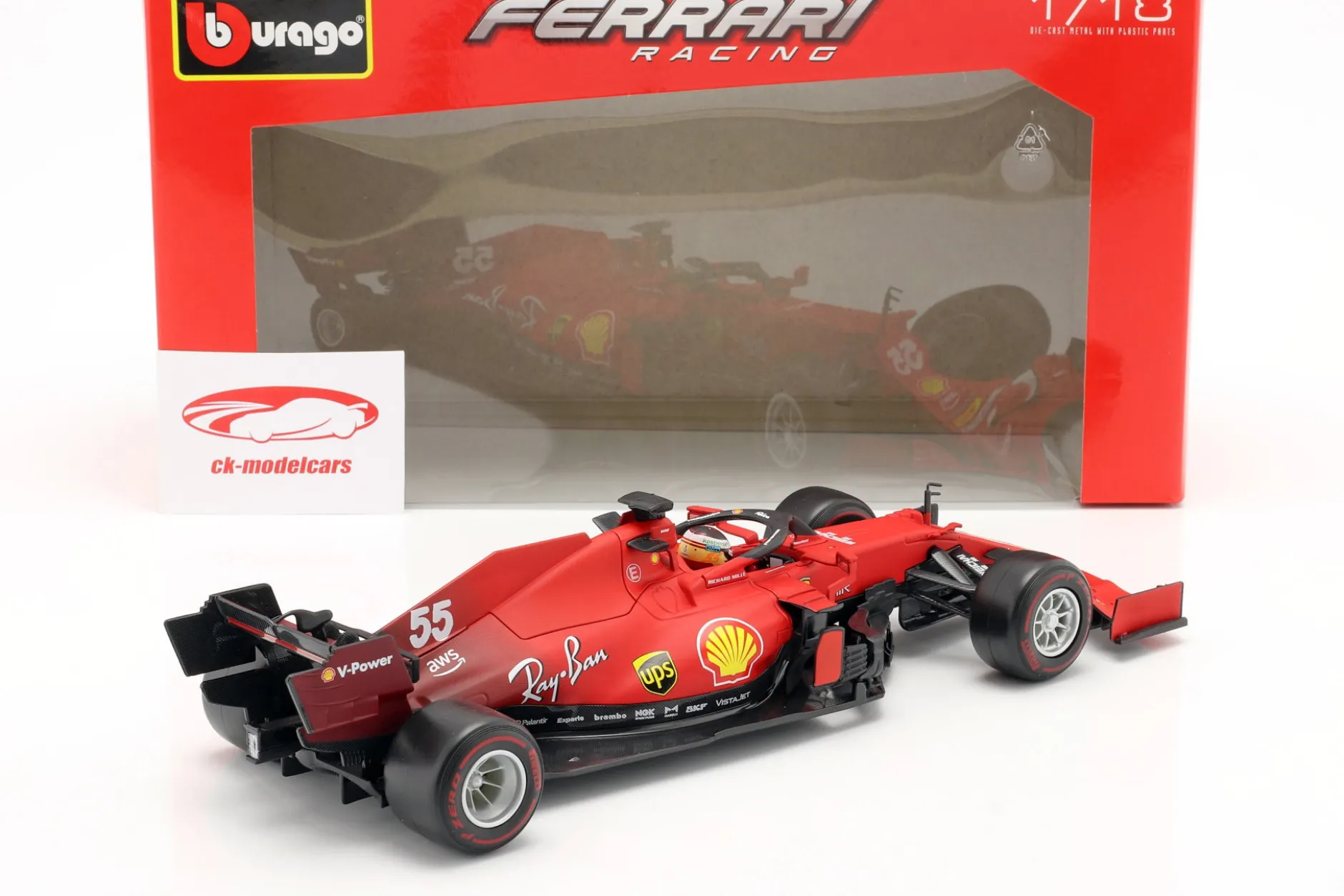 Carlos Sainz jr. Ferrari SF21 #55 Formel 1 2021 1:18 Bburago