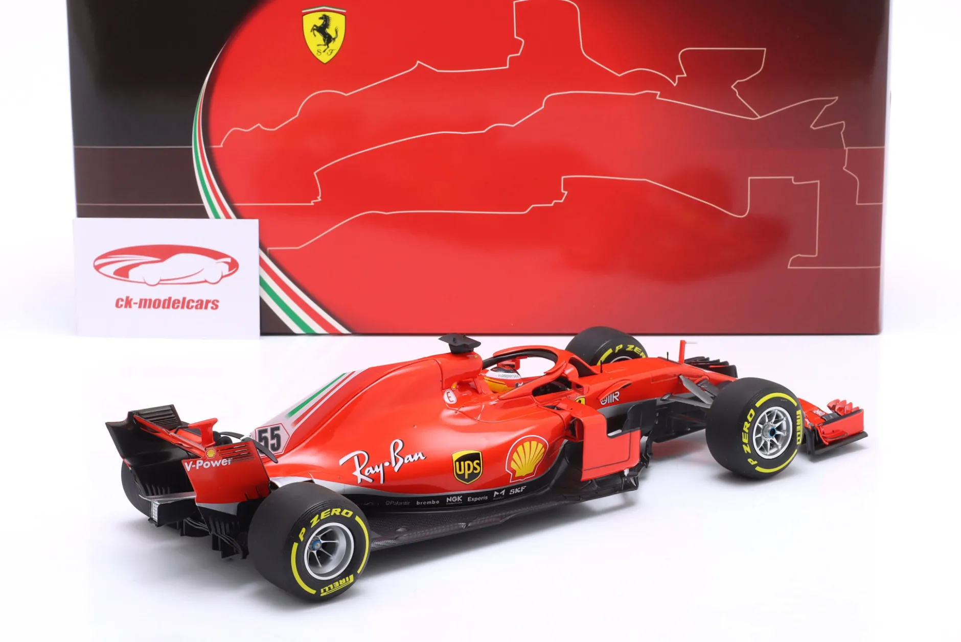 Carlos Sainz jr. Ferrari SF71H #55 Formel 1 Test Fiorano Januar 2021 1:18 BBR