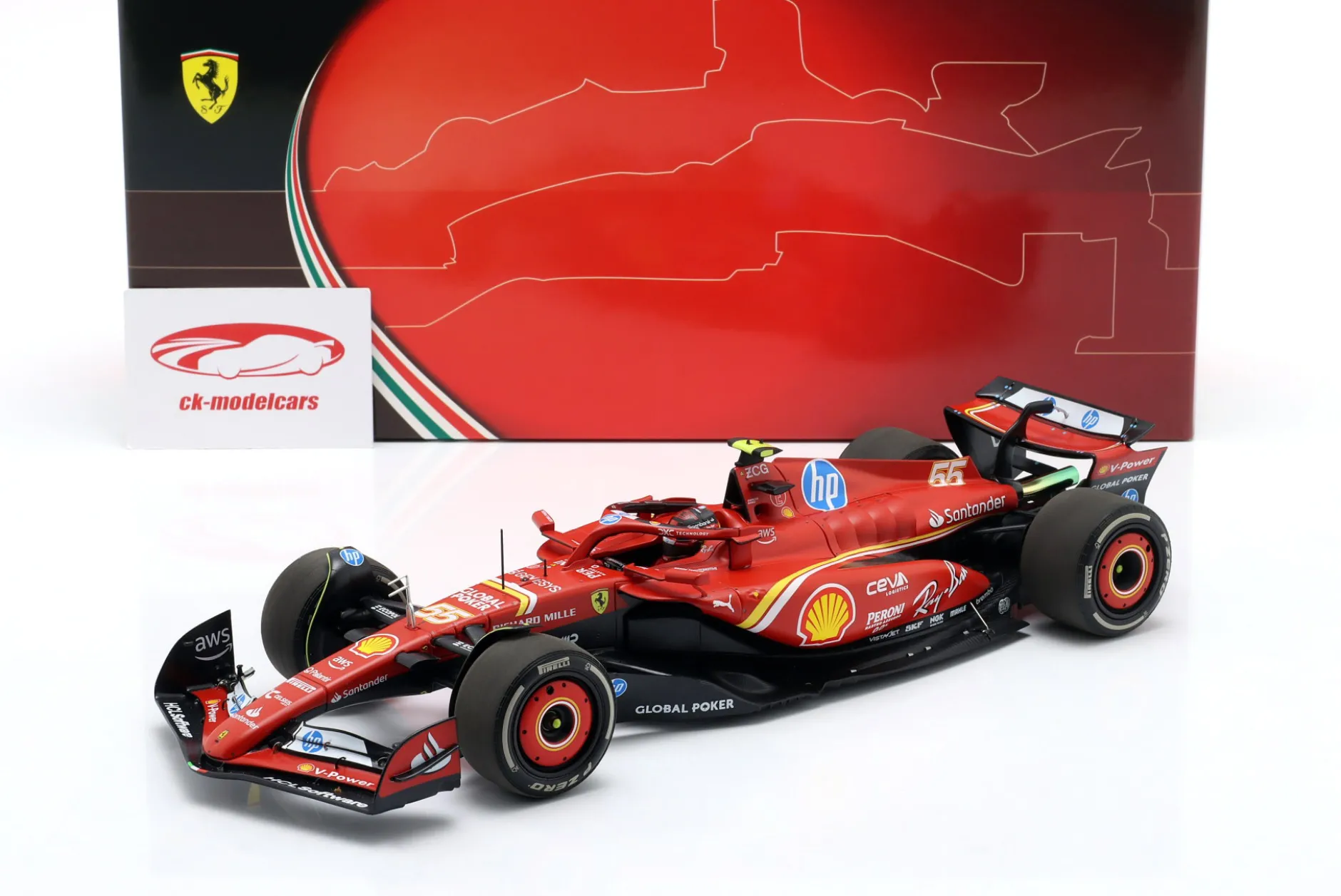 Carlos Sainz jr. Ferrari SF-24 #55 2nd USA GP Formel 1 2024 1:18 BBR