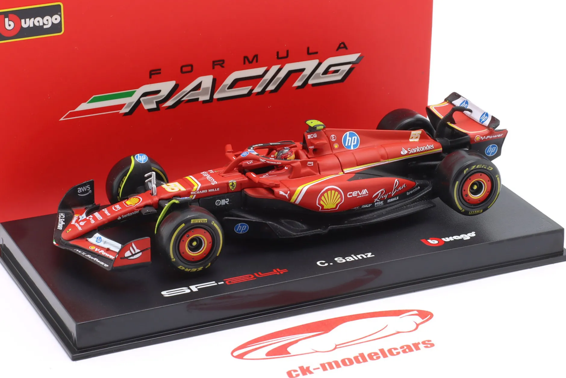 Carlos Sainz jr. Ferrari SF-24 #55 5th Imola GP Formel 1 2024 1:43 Bburago