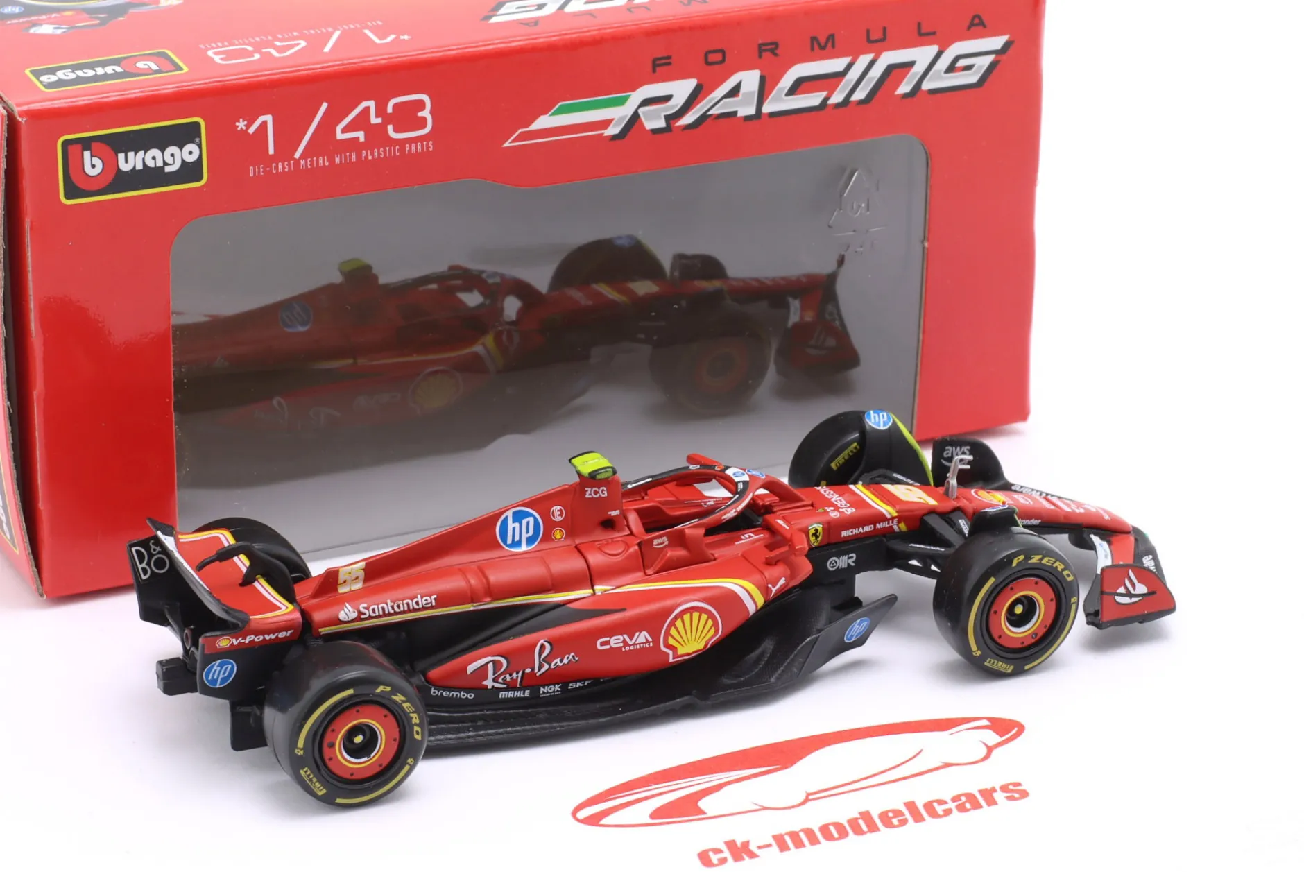 Carlos Sainz jr. Ferrari SF-24 #55 5th Imola GP Formel 1 2024 1:43 Bburago
