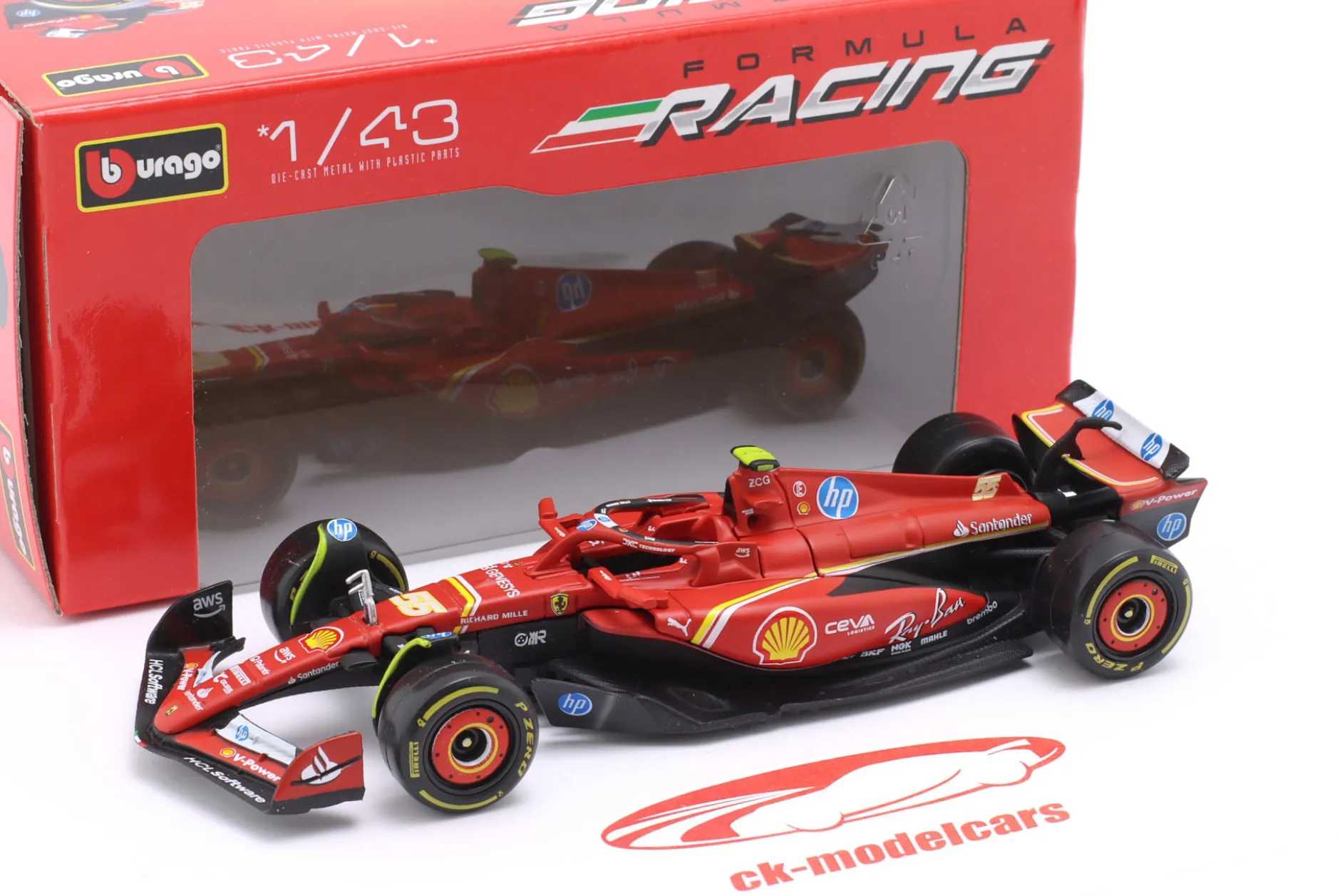 Carlos Sainz jr. Ferrari SF-24 #55 5th Imola GP Formel 1 2024 1:43 Bburago