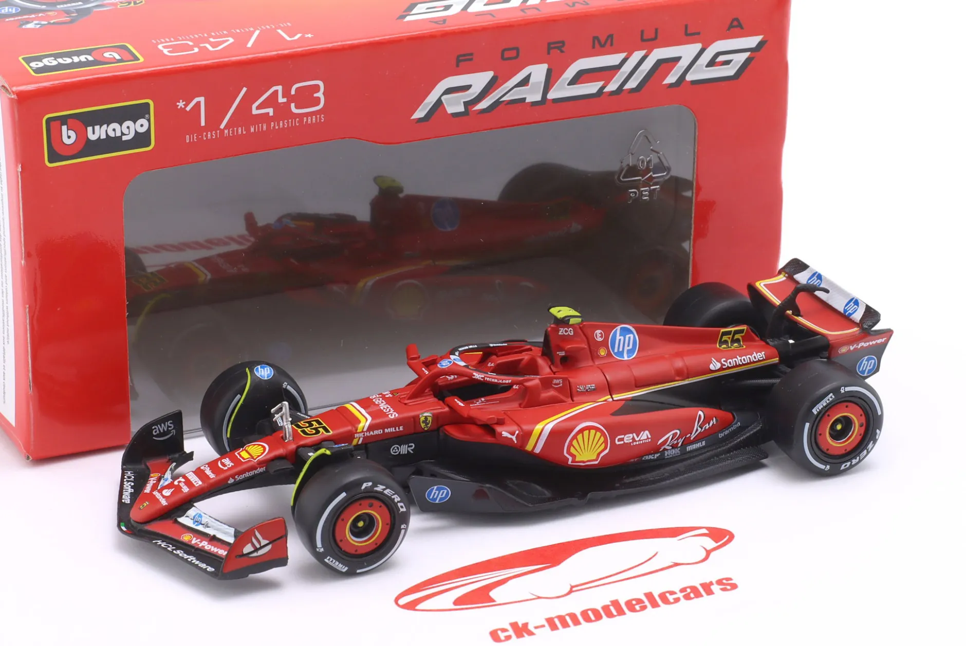 Carlos Sainz jr. Ferrari SF-24 #55 4th Italien GP Formel 1 2024 1:43 Bburago